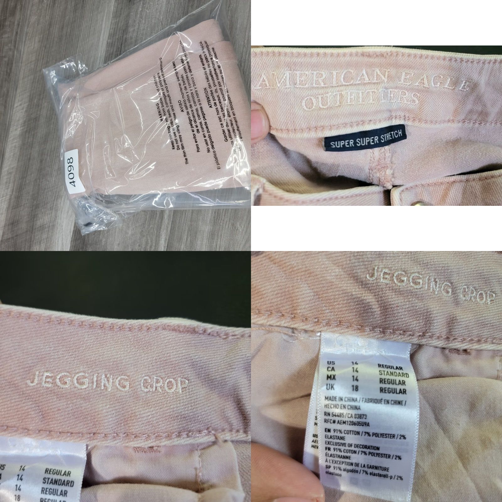 American Eagle Outfitters American Eagle Outfitters Jegging crop Super Stretch Jeans Womens 14 Reg salmon Size 36" / US 14 / IT 50 - 10 Thumbnail