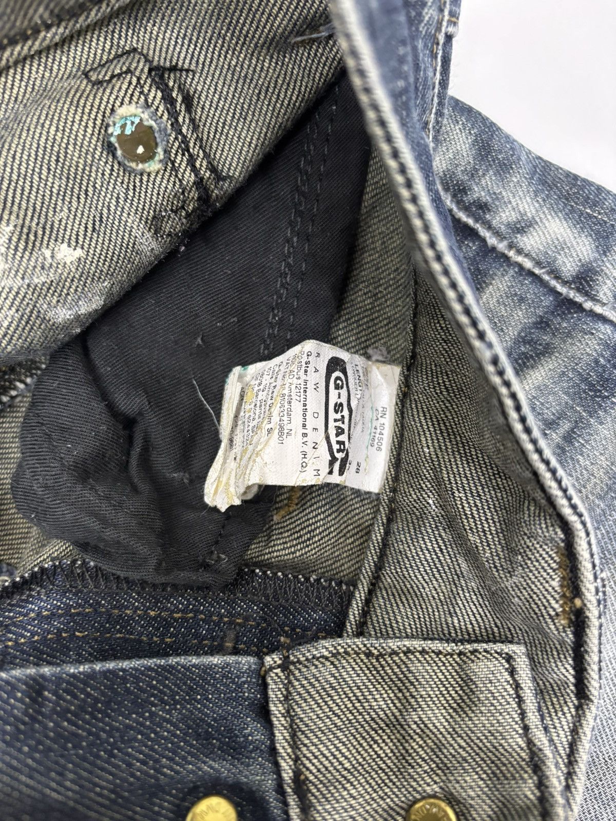 G-Star × If Six Was Nine × Le Grande Bleu (L.G.B.) G-STAR RAW BUCKLE BACK FADED DISTRESSED DENIM JEANS Size US 29 - 11 Thumbnail