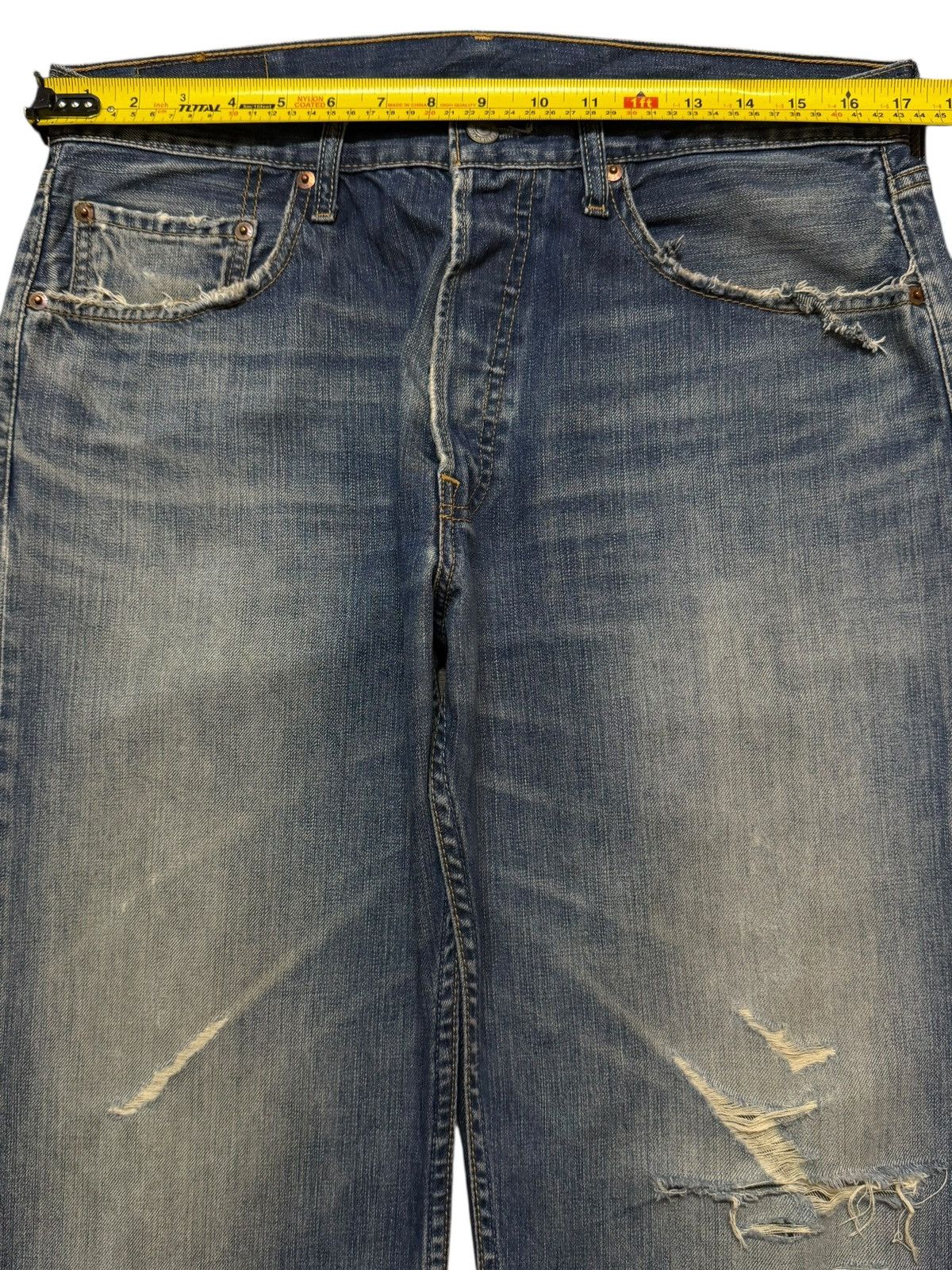 Levi's Vintage 90s Levis 501 Mud Wash Distressed Wide Leg Loose Size US 34 / EU 50 - 7 Thumbnail
