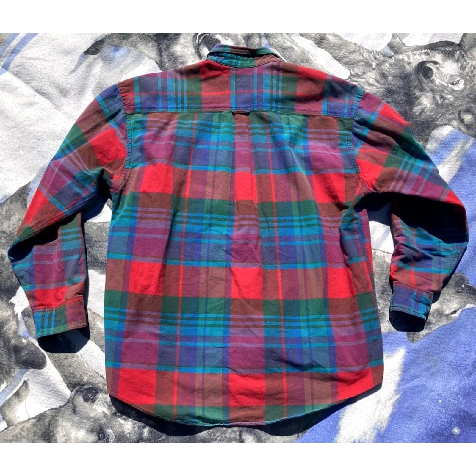 Gap VINTAGE GAP Flannel Shirt Mens M Plaid Long Sleeve Button-Up Collared USA Made Red 90s Grunge Size US M / EU 48-50 / 2 - 7 Thumbnail
