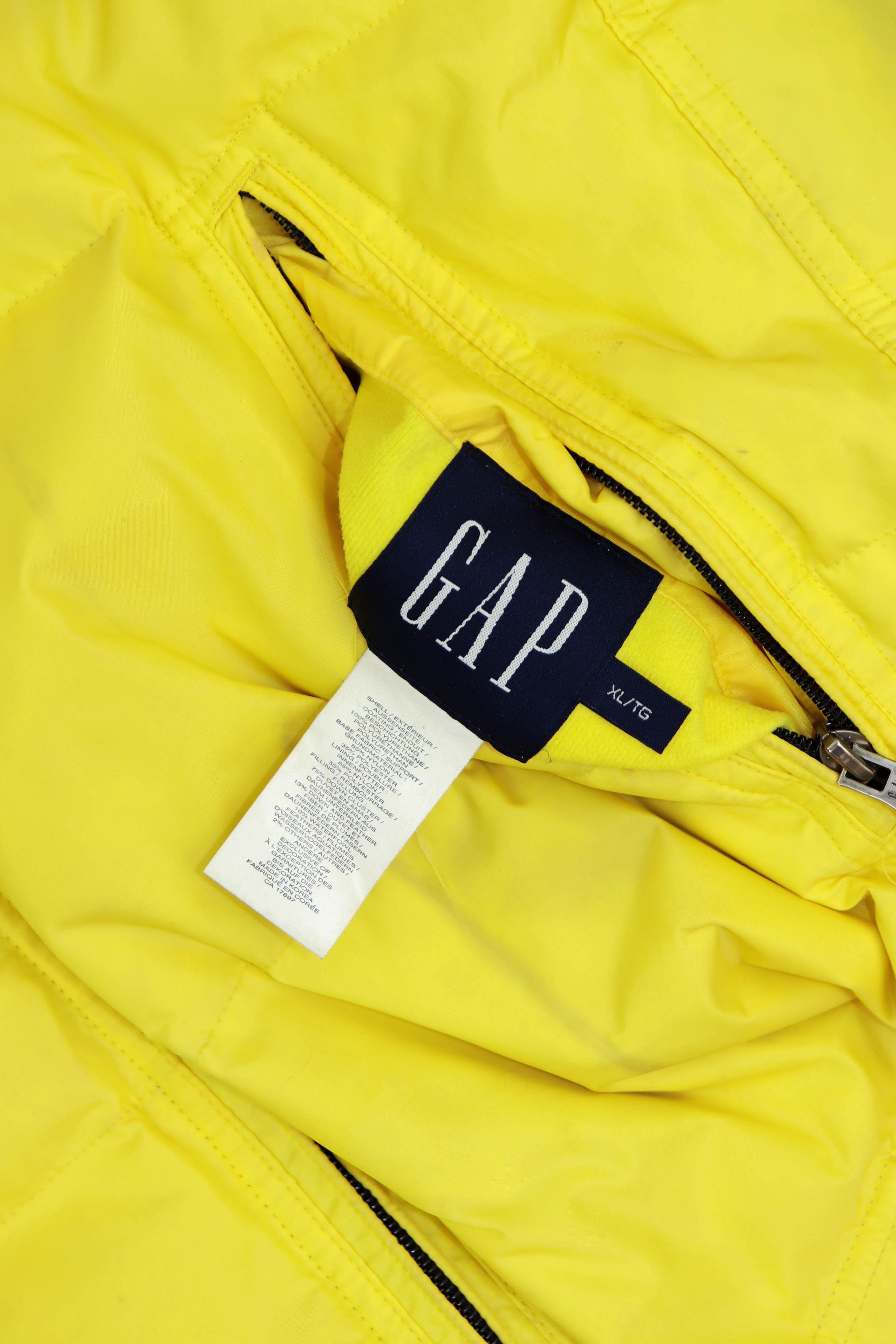 Gap GAP Vintage YellowGray Reversible Down Puffer Waistcoat Vest Size US XL / EU 56 / 4 - 20 Thumbnail