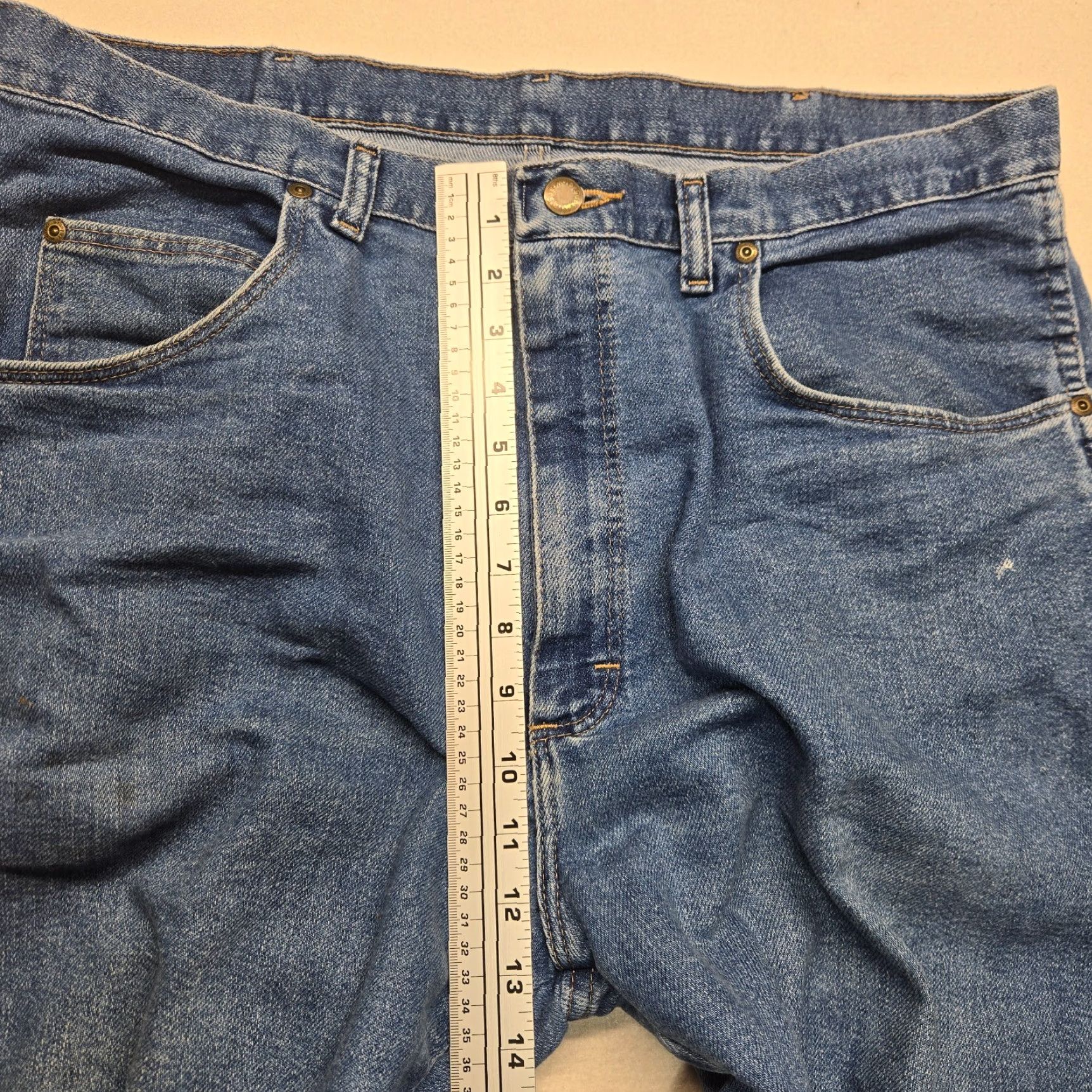Vintage WRANGLER RUGGED Denim Blue Jeans Bootcut Pants 38 X 32 Adult Men's Cowboy Size US 38 / EU 54 - 6 Thumbnail