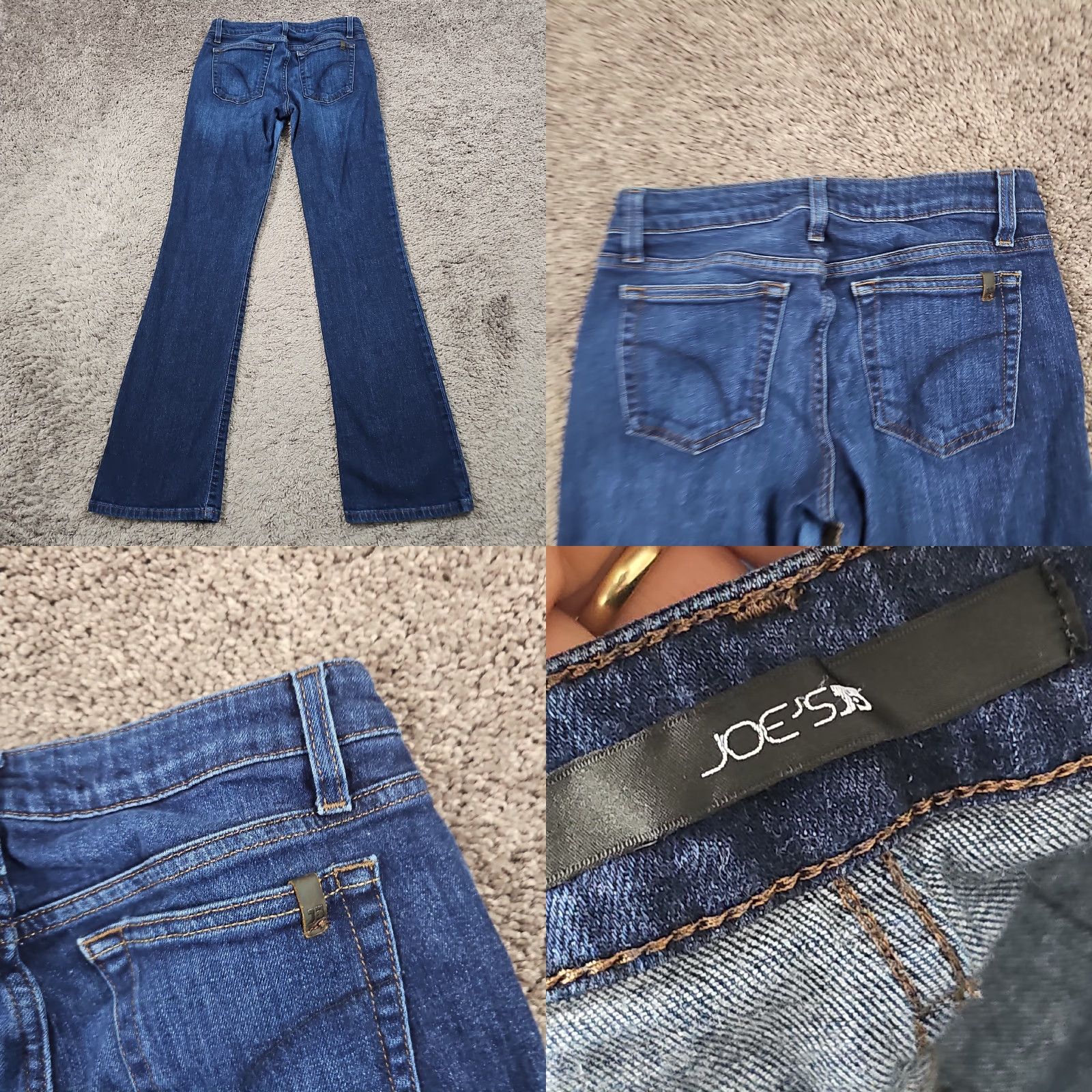 Vintage Joes Jeans Womens Jeans Boot Cut Low Rise Dark Wash Stretch Denim Casual 28 24x31 Size 28" / US 6 / IT 42 - 8 Thumbnail