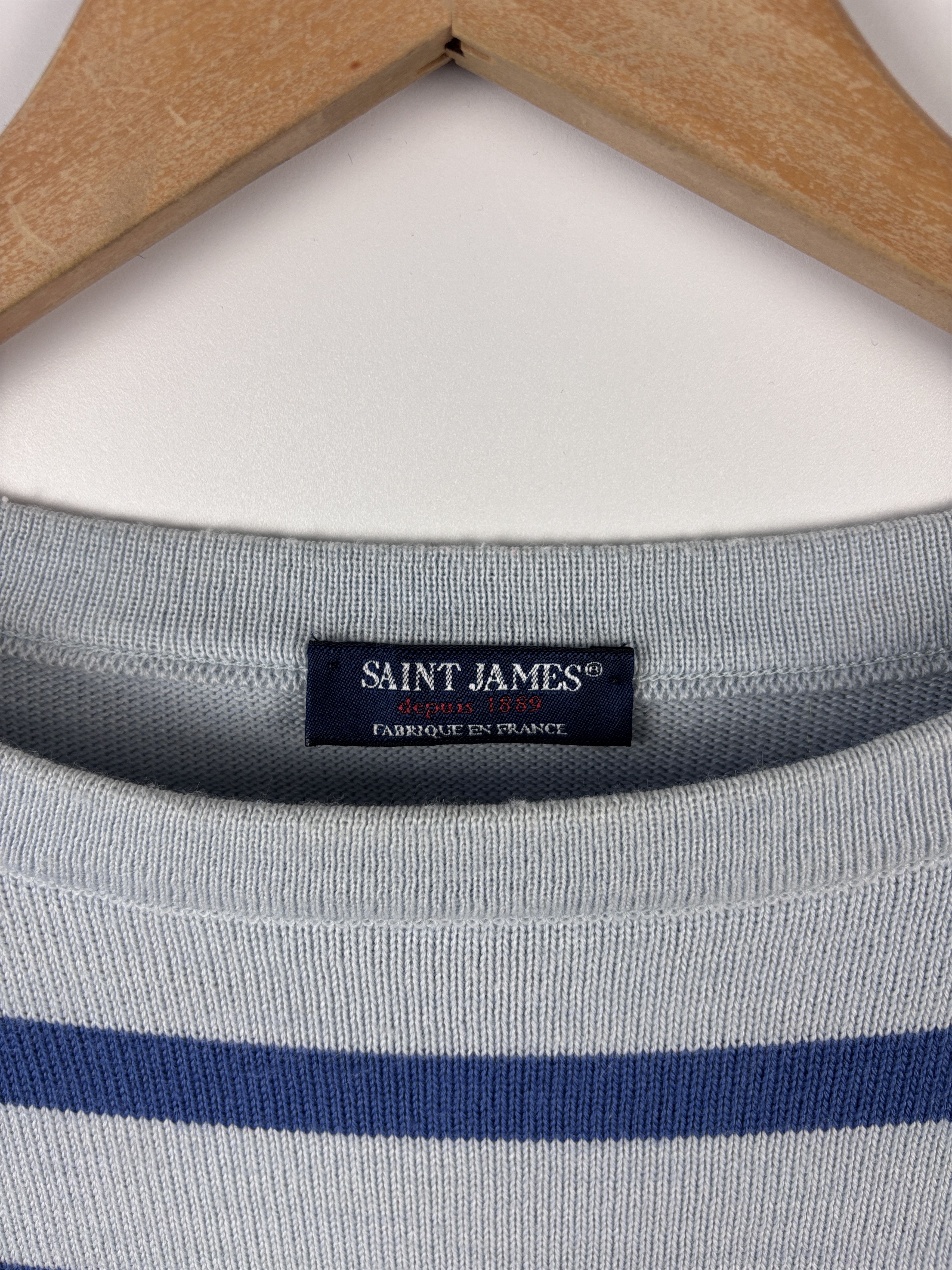 Saint James × Vintage Saint James Striped 3/4 Sleeve Sweater Wool Jumper US 8 (S) Size M / US 6-8 / IT 42-44 - 4 Thumbnail