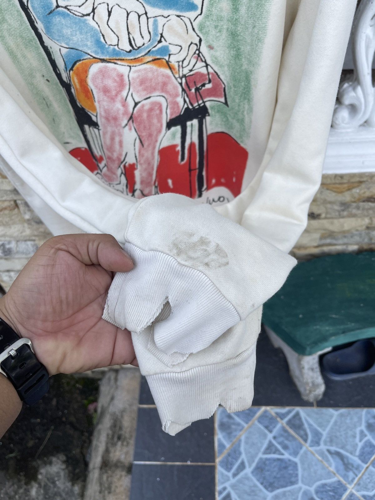Gucci Rare🔥GUCCI Garden Via Della Vigna Nuova Thrashed Sweatshirt Size US L / EU 52-54 / 3 - 11 Thumbnail