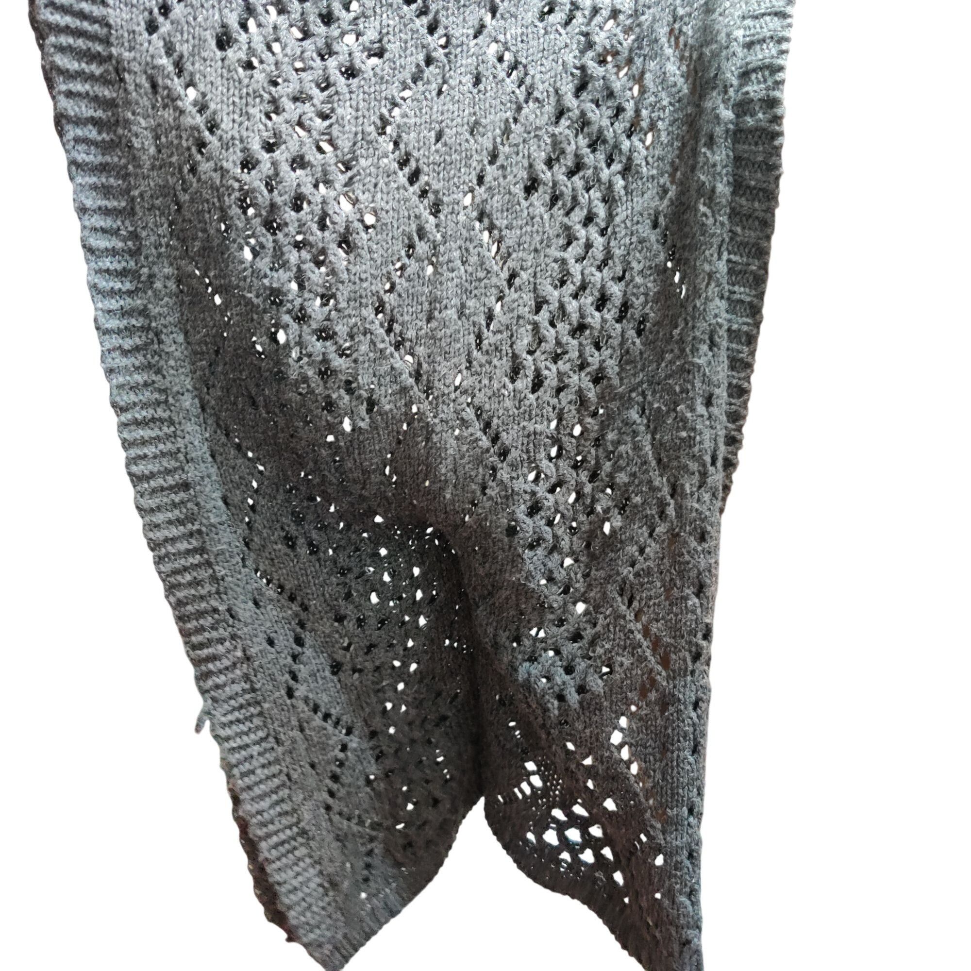 Other Say What One Size Charcoal Gray Open Knit Cardigan Cottageco Size ONE SIZE - 7 Thumbnail