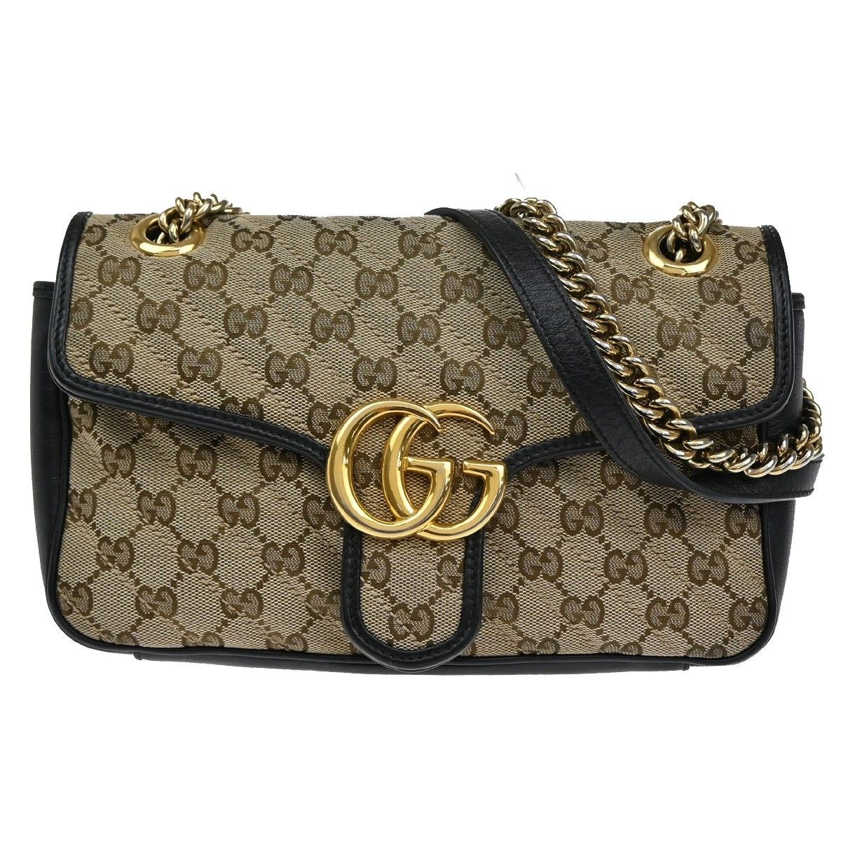 Gucci Gucci GG Marmont Flap Bag Diagonal Quilted GG Canvas with Leather Size ONE SIZE - 1 Thumbnail