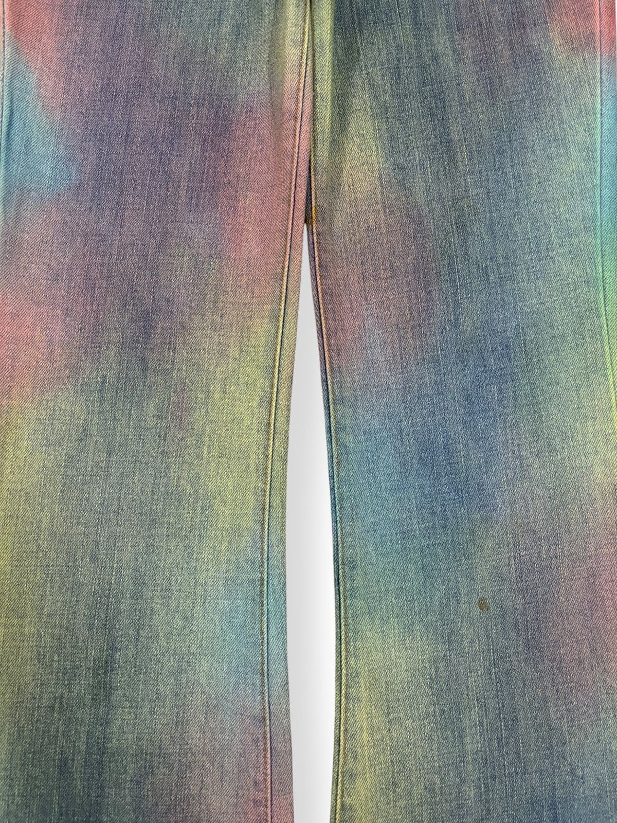 Wrangler Vintage Y2K Wrangler Rainbow Tie Dye Flare Bell Bottom Jeans Size 26" / US 2 / IT 38 - 4 Thumbnail