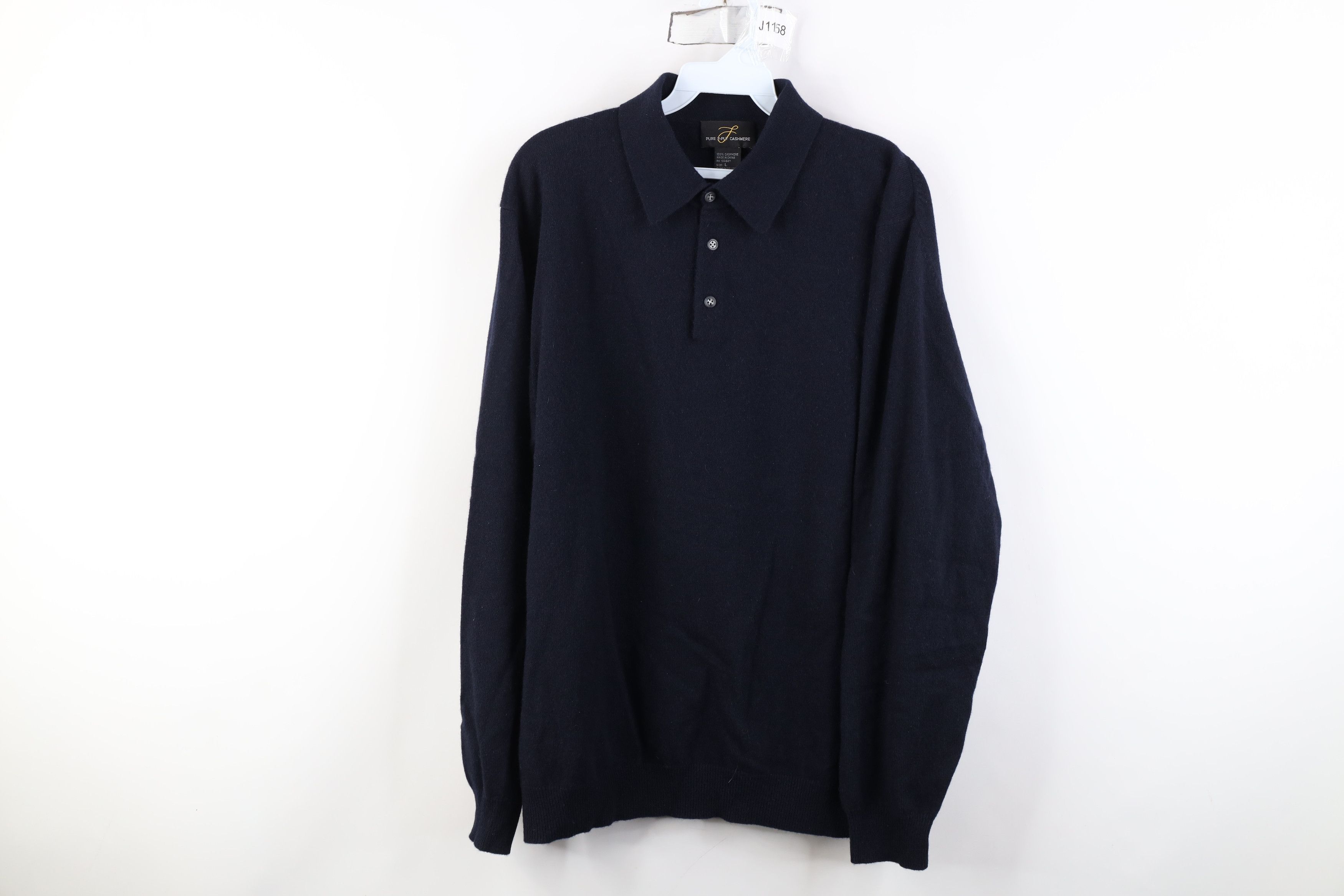Vintage Vintage 90s Streetwear 2 Ply Cashmere Knit Collared Sweater Size US L / EU 52-54 / 3 - 1 Thumbnail