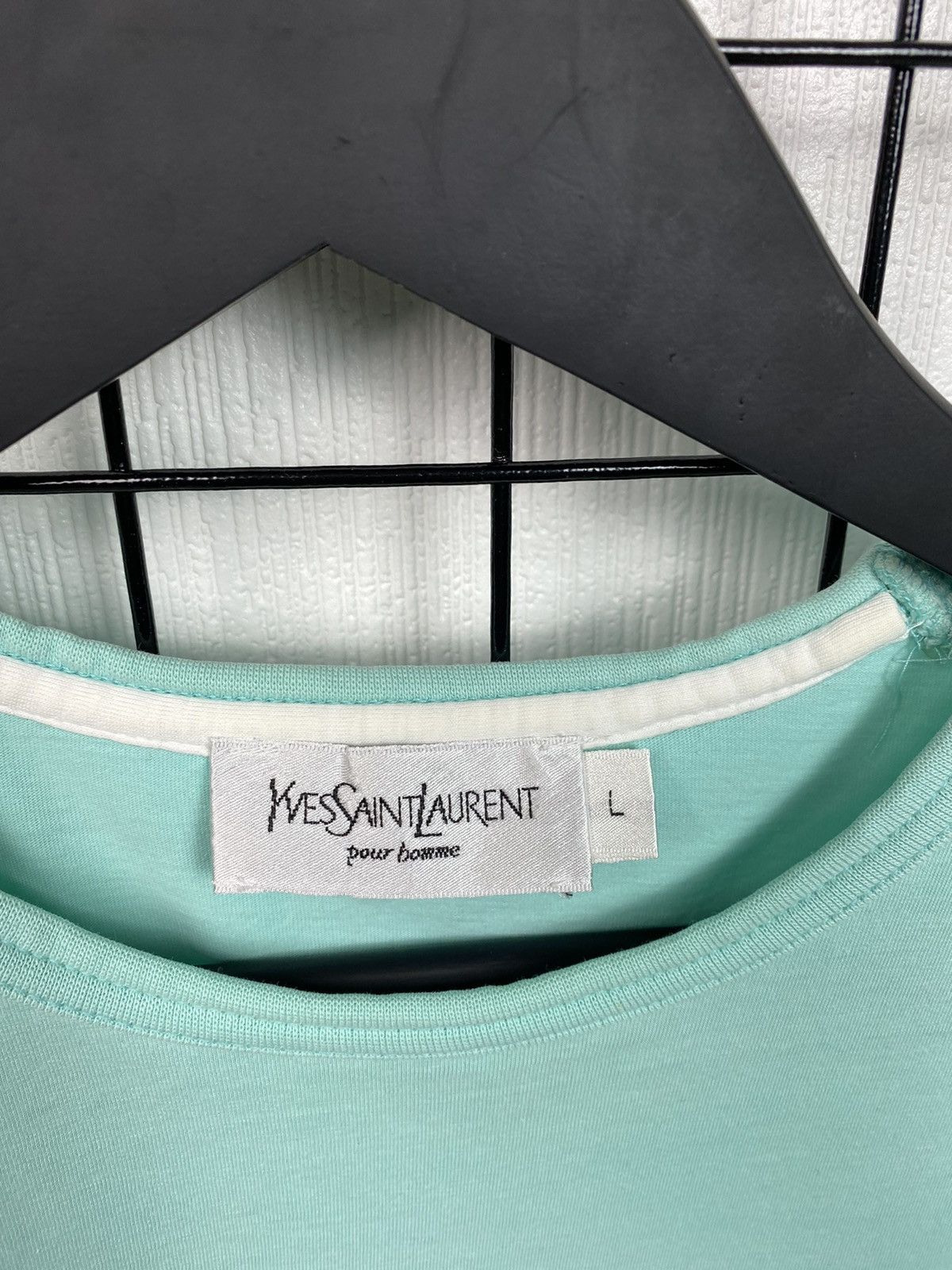 Yves Saint Laurent Vintage 90s Yves Saint Laurent YSL T Shirt rare turquoise Size US L / EU 52-54 / 3 - 13 Thumbnail