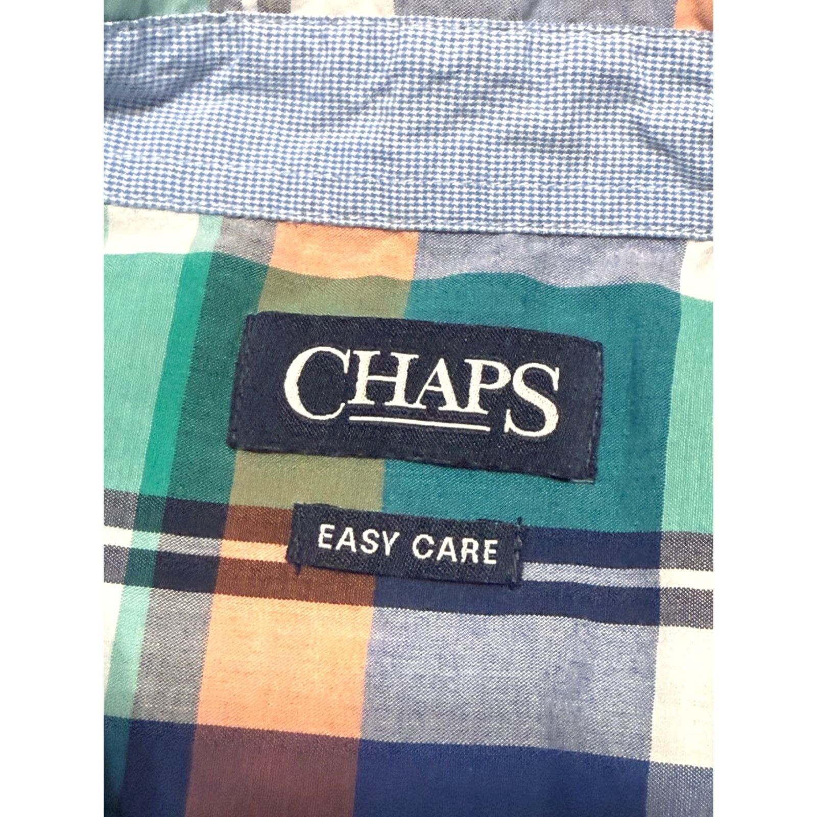 Chaps VINTAGE CHAPS Shirt Men XXL Orange Blue Green Plaid Long Sleeve Button Down Size US XXL / EU 58 / 5 - 5 Thumbnail