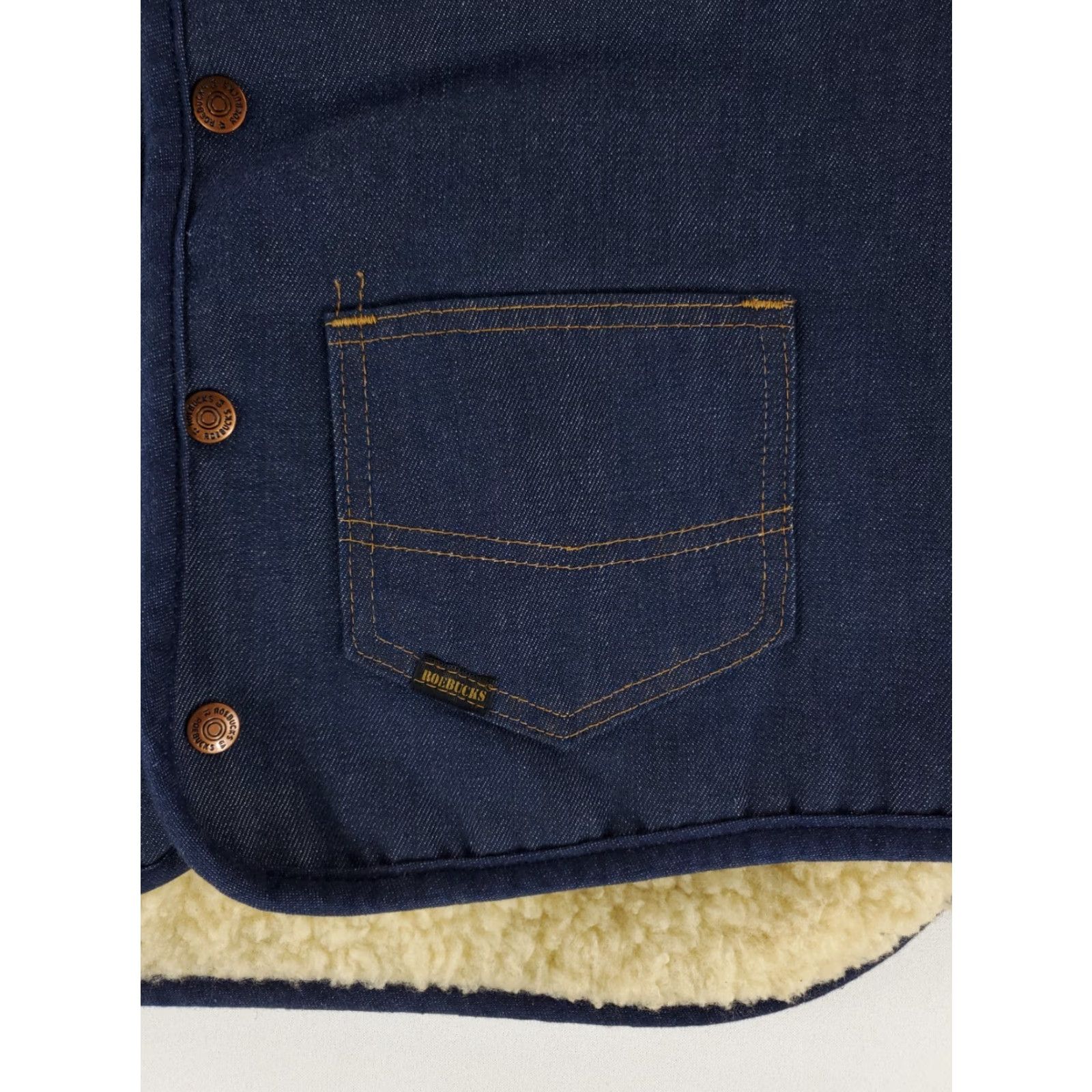Sears VINTAGE Sears Roebucks VTG 70s Sherpa Denim Vest Made USA Blue Mens XL Size US XL / EU 56 / 4 - 2 Thumbnail