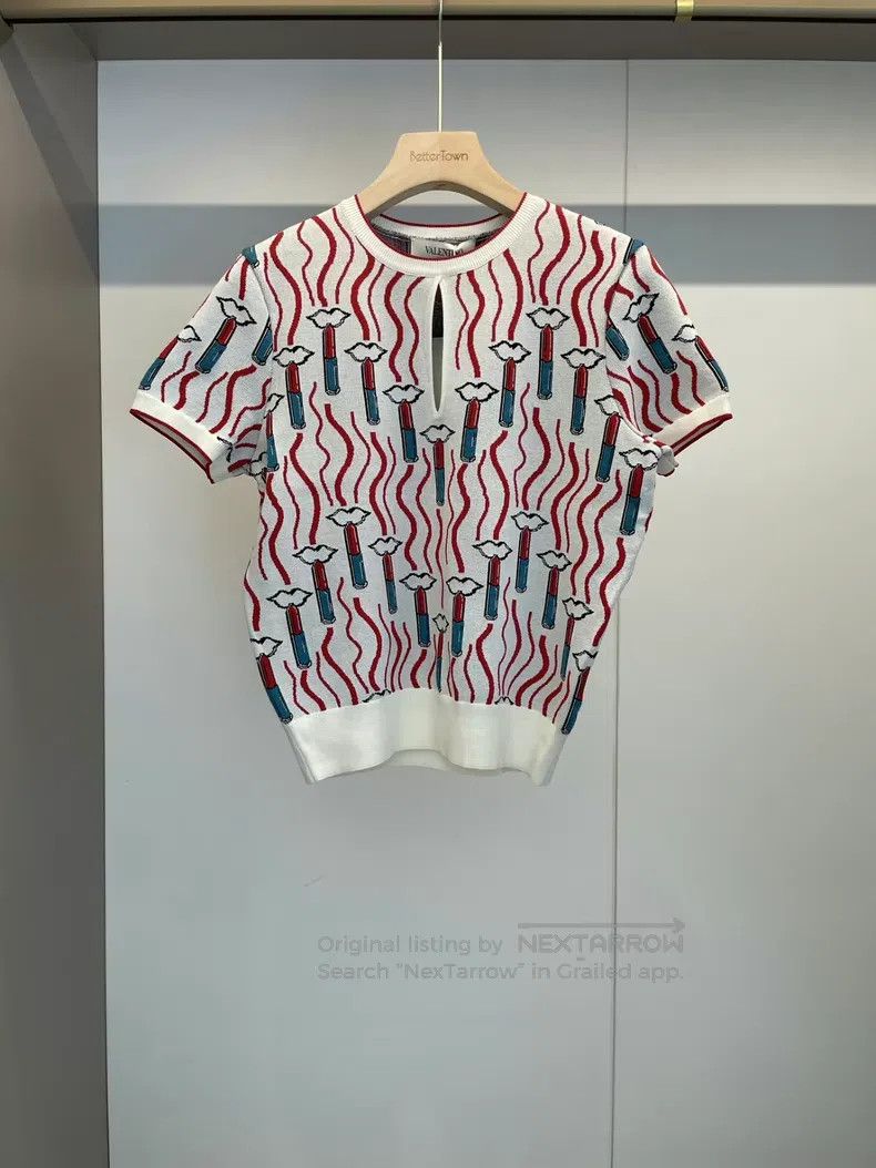 Valentino Valentino Lipstick print knit short sleeves Size M / US 6-8 / IT 42-44 - 1 Thumbnail
