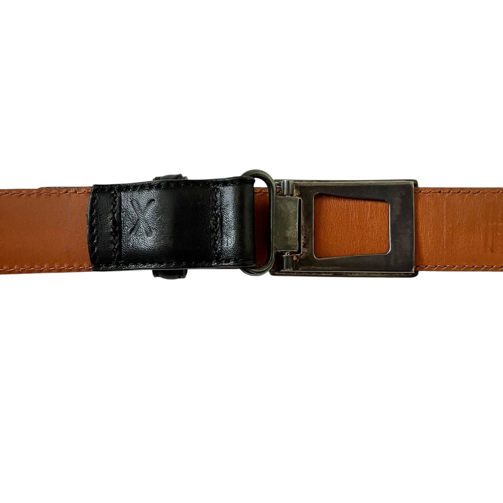 Ralph Lauren Ralph Lauren Art Deco Monogram Buckle Black Leather Belt Size ONE SIZE - 4 Thumbnail