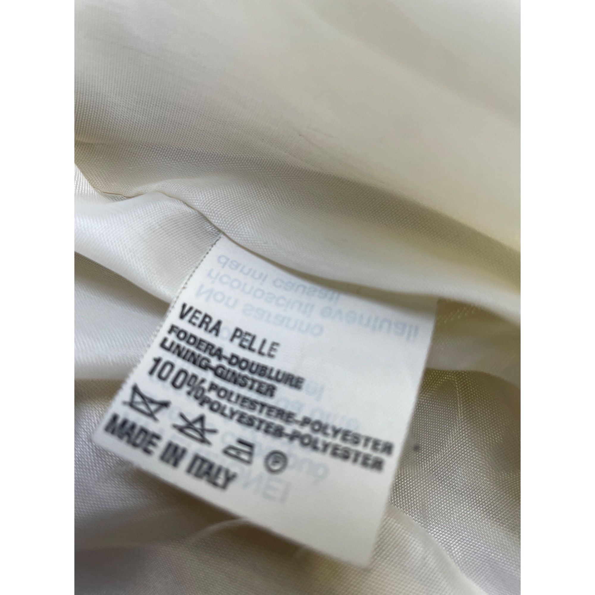 Vera Pelle Vera Pelle Women's Cream Leather Zip Up Jacket Size 48-XL SK Size XL / US 12-14 / IT 48-50 - 7 Thumbnail