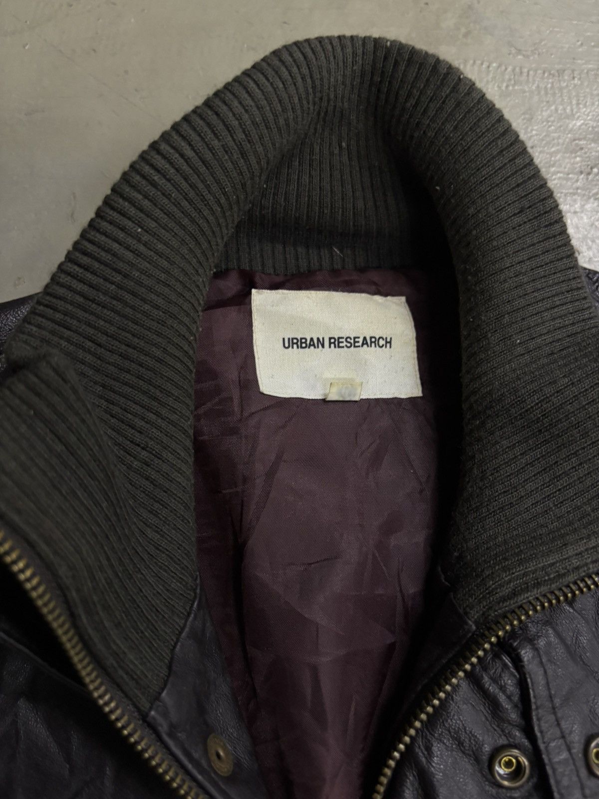 URBAN RESEARCH DOORS Vintage Urban Research Brown Patina Zipper Leather Jacket Size US M / EU 48-50 / 2 - 9 Thumbnail