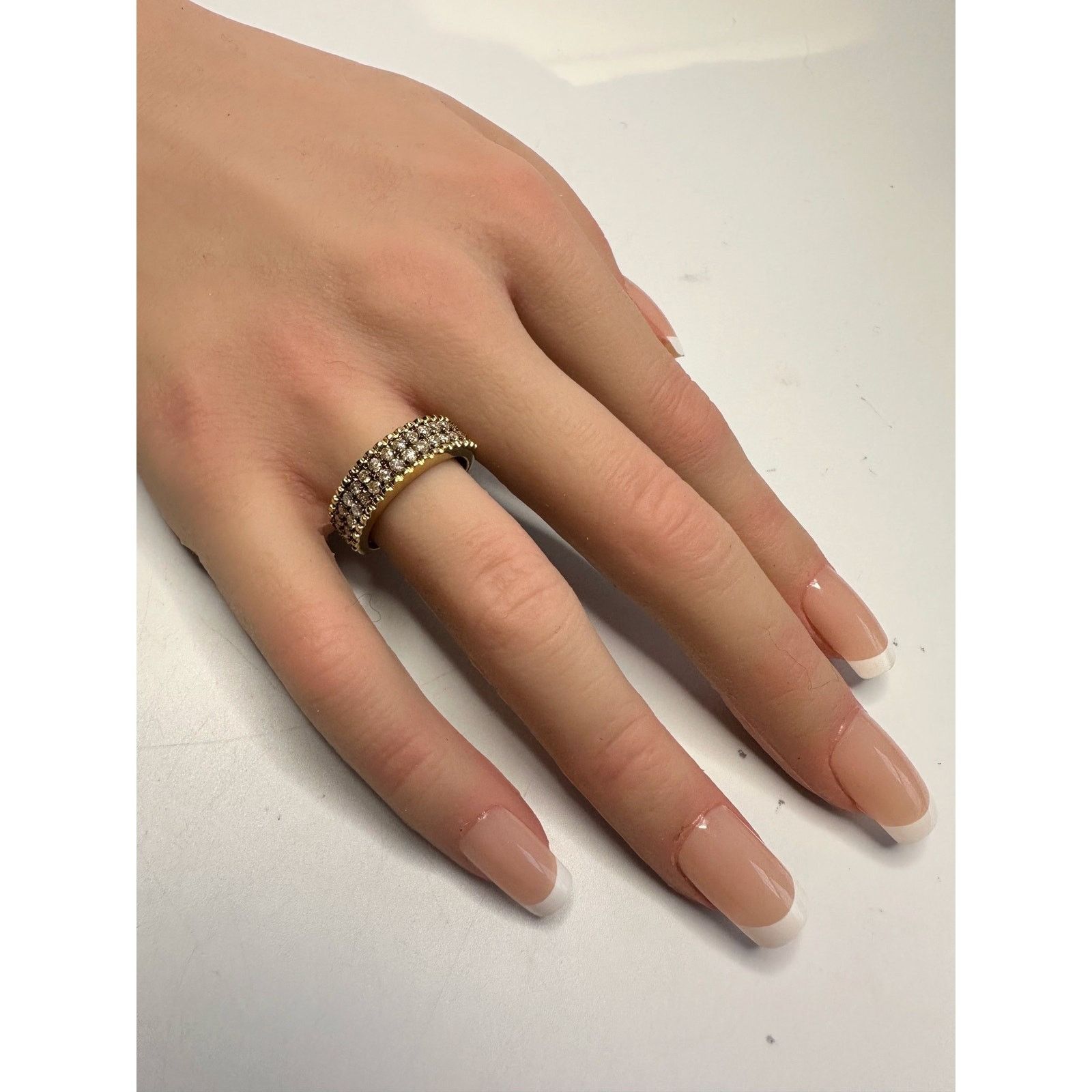 Other Beautiful 3/4 Ct Diamond 2 row Anniversary Ring 14kt Gold Ov Size ONE SIZE - 2 Thumbnail