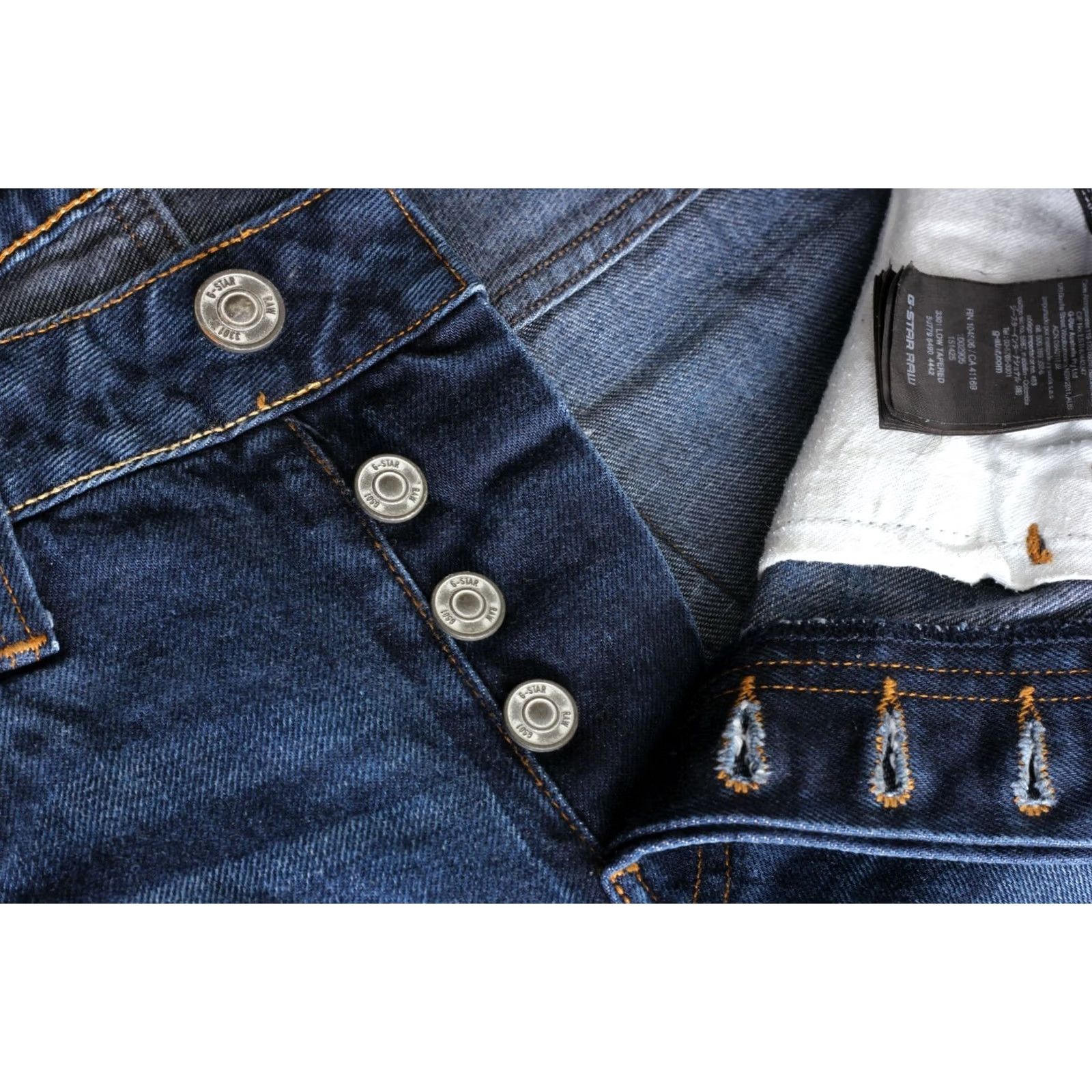 G-Star G-Star 3301 LOW TAPERED Jeans Men Size W30 L32 DZ1415 Denim Blue Slim Pockets 30x32 Regular Size US 30 / EU 46 - 4 Thumbnail