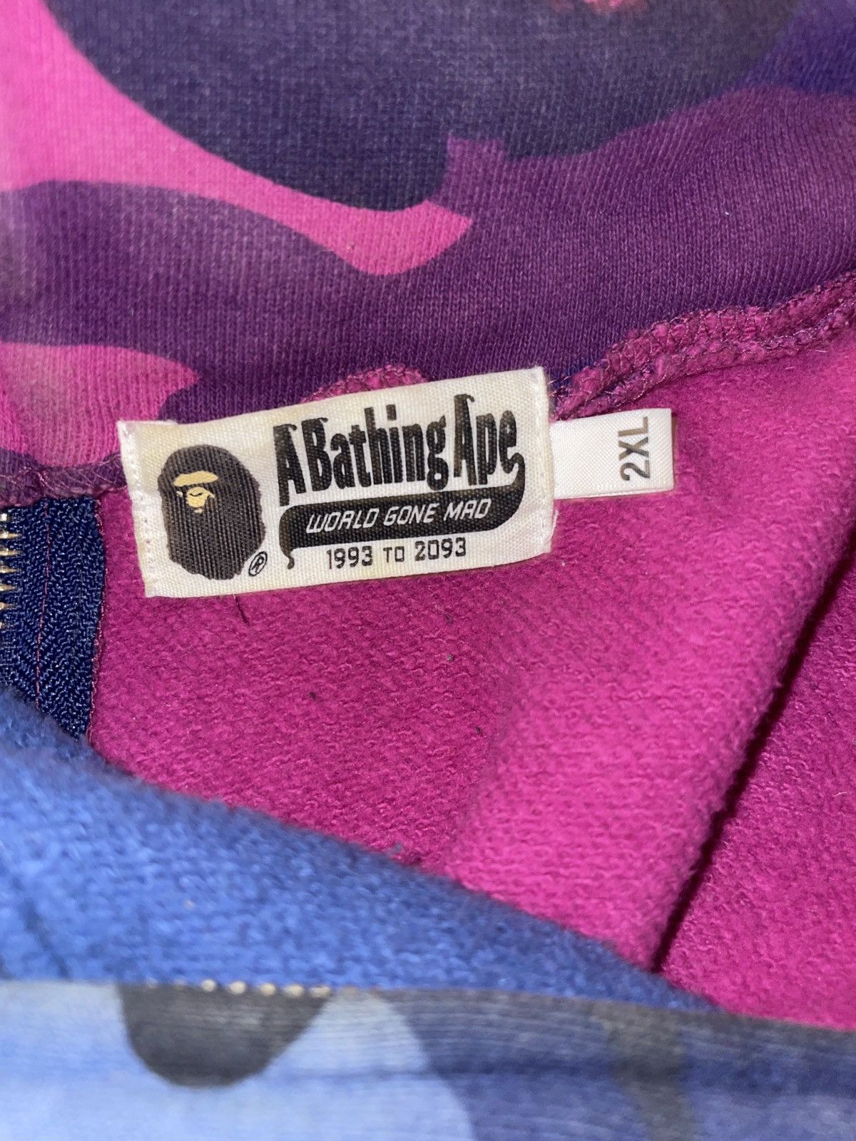 Bape 2 Tone split Bape hoodie Size US XXL / EU 58 / 5 - 7 Thumbnail