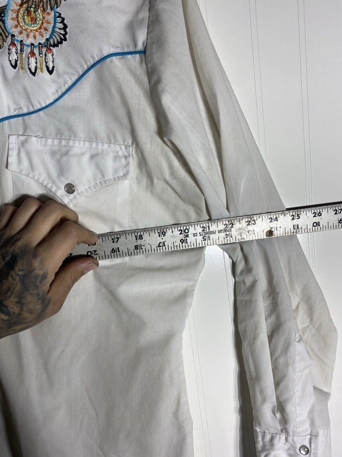 Designer Ely Diamond White Embroidered Western Shirt Mens Size M Size US M / EU 48-50 / 2 - 6 Thumbnail