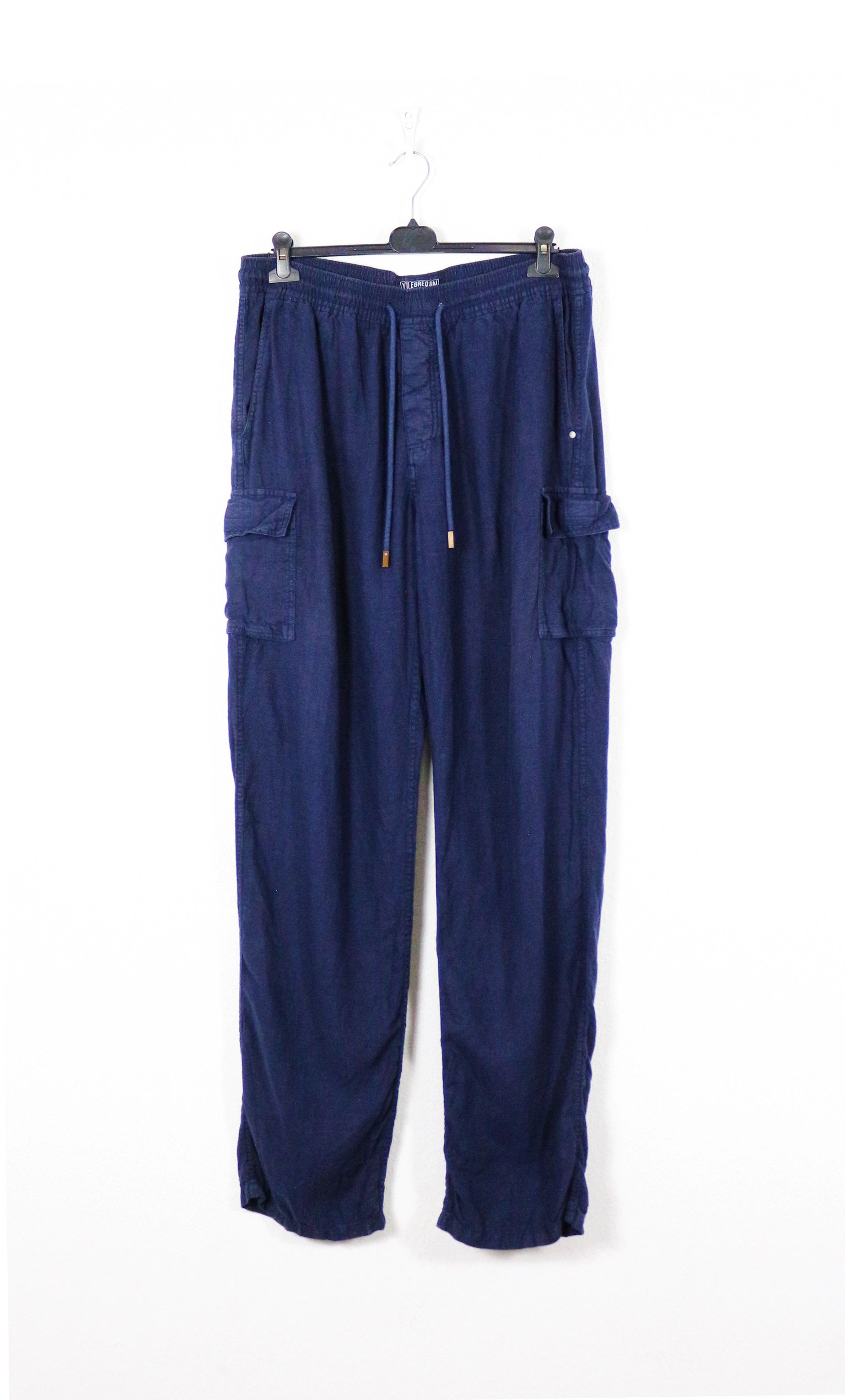 Vilebrequin Washed Navy Linen Cargo Pants Trousers XXL