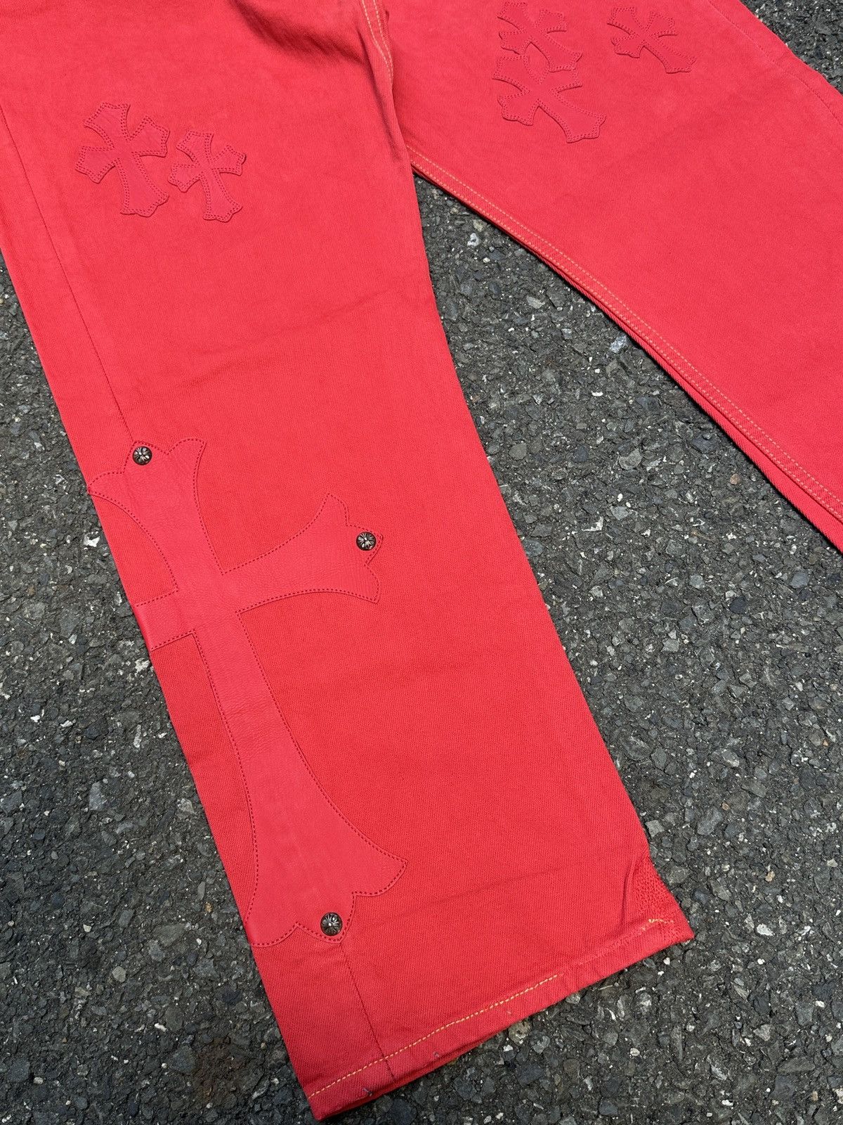 Chrome Hearts Paris Exclusive Red Patches LEVIS 501 Jeans Size US 34 / EU 50 - 5 Thumbnail