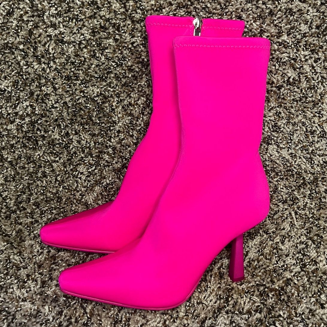 Steve Madden Steve Madden Vakay Mid-Calf Sock Booties Hot Pink Women 5.5M Size US 5.5 / IT 35.5 - 2 Thumbnail