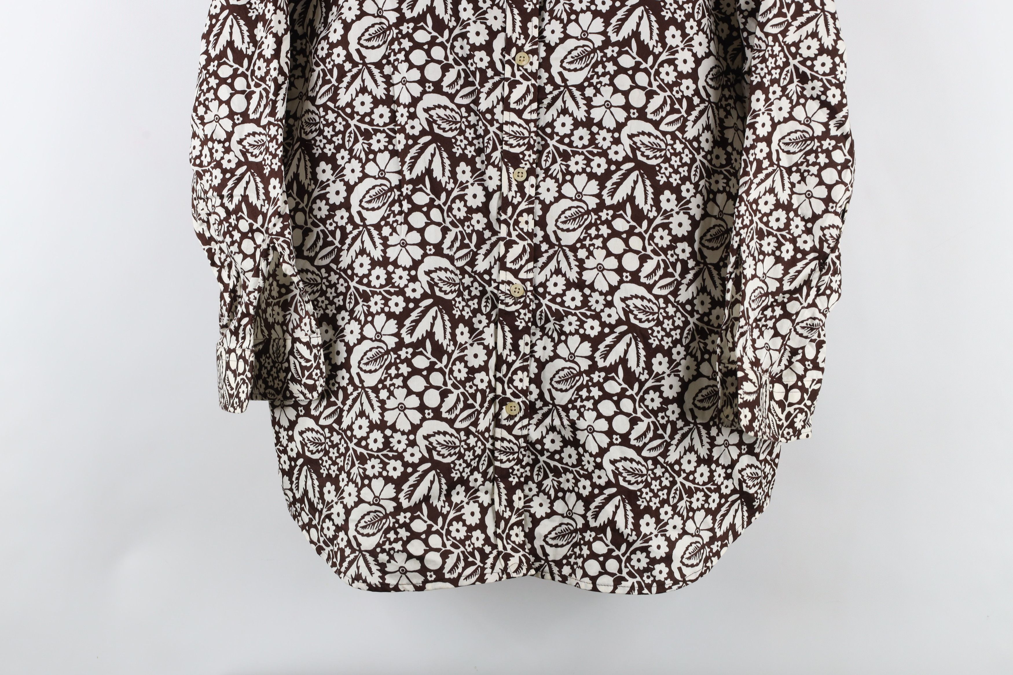 Ralph Lauren × Vintage Vintage 90s Ralph Lauren Flower All Over Print Button Shirt Size L / US 10 / IT 46 - 3 Thumbnail