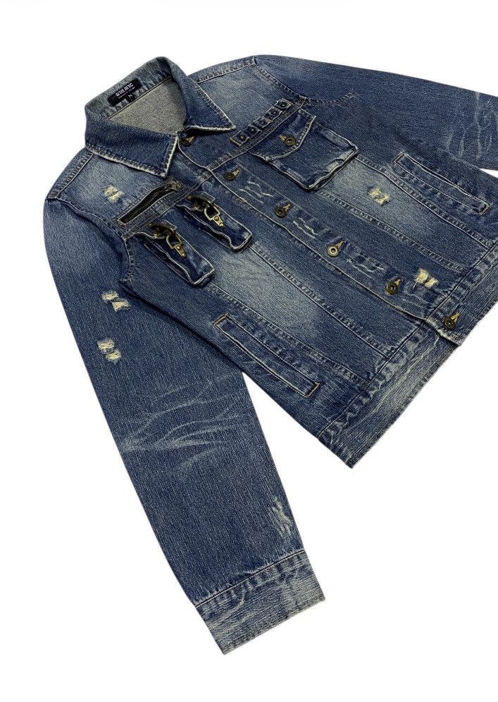 In The Attic In The Attic Cyberpunk Ripped Distressed Denim Jacket Size US M / EU 48-50 / 2 - 22 Thumbnail