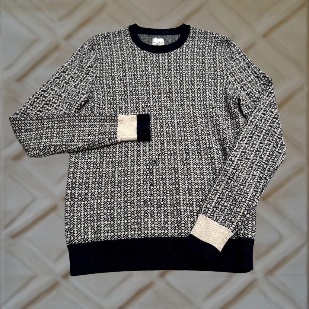 Hardy Amies Hardy Amies Sweater Men Small Navy Merino Wool Geometric Crew Neck Pullover Knit Size US S / EU 44-46 / 1 - 1 Thumbnail