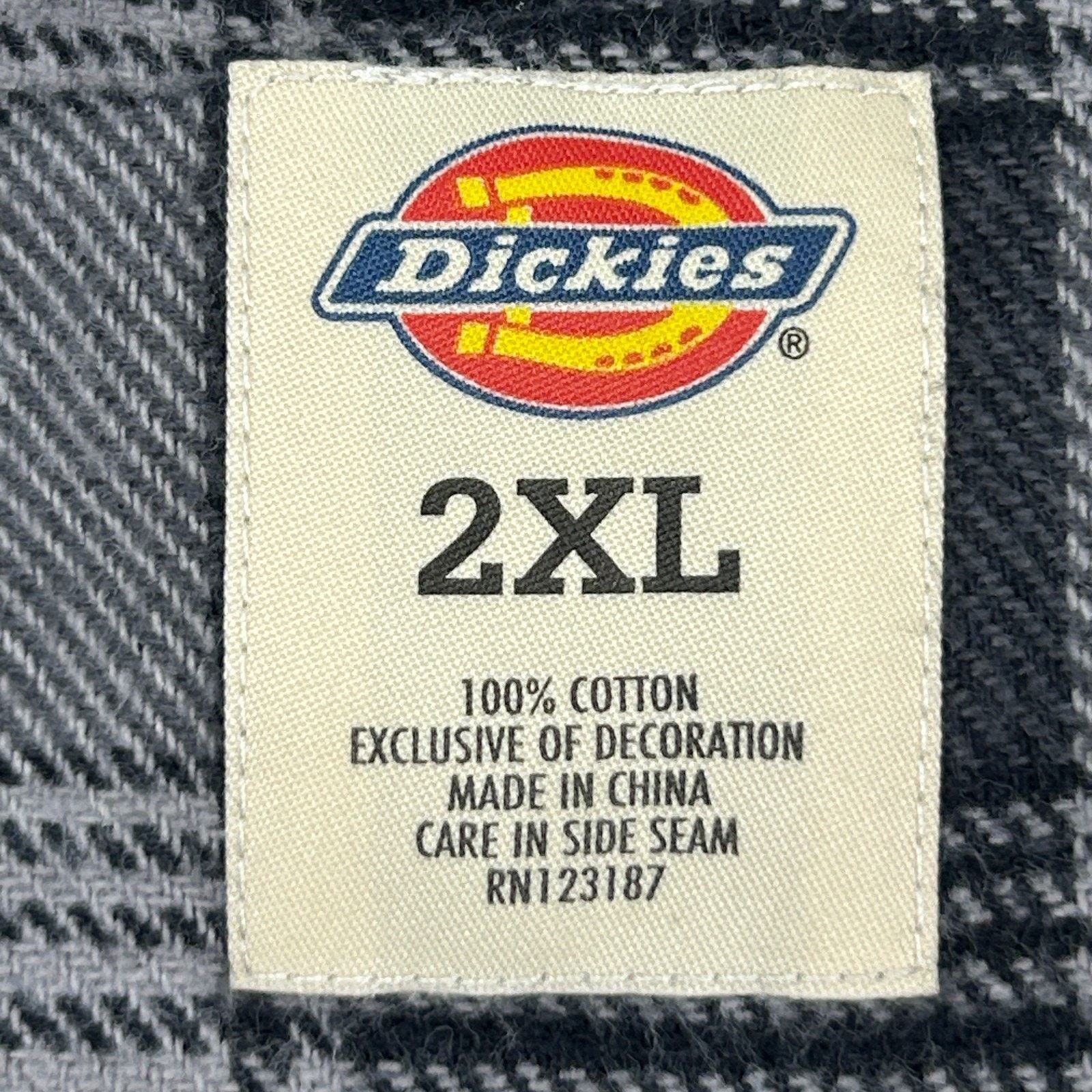 Dickies Dickies Heavyweight Flannel Button Front Shirt Gray 2XL XXL Size US XXL / EU 58 / 5 - 6 Thumbnail