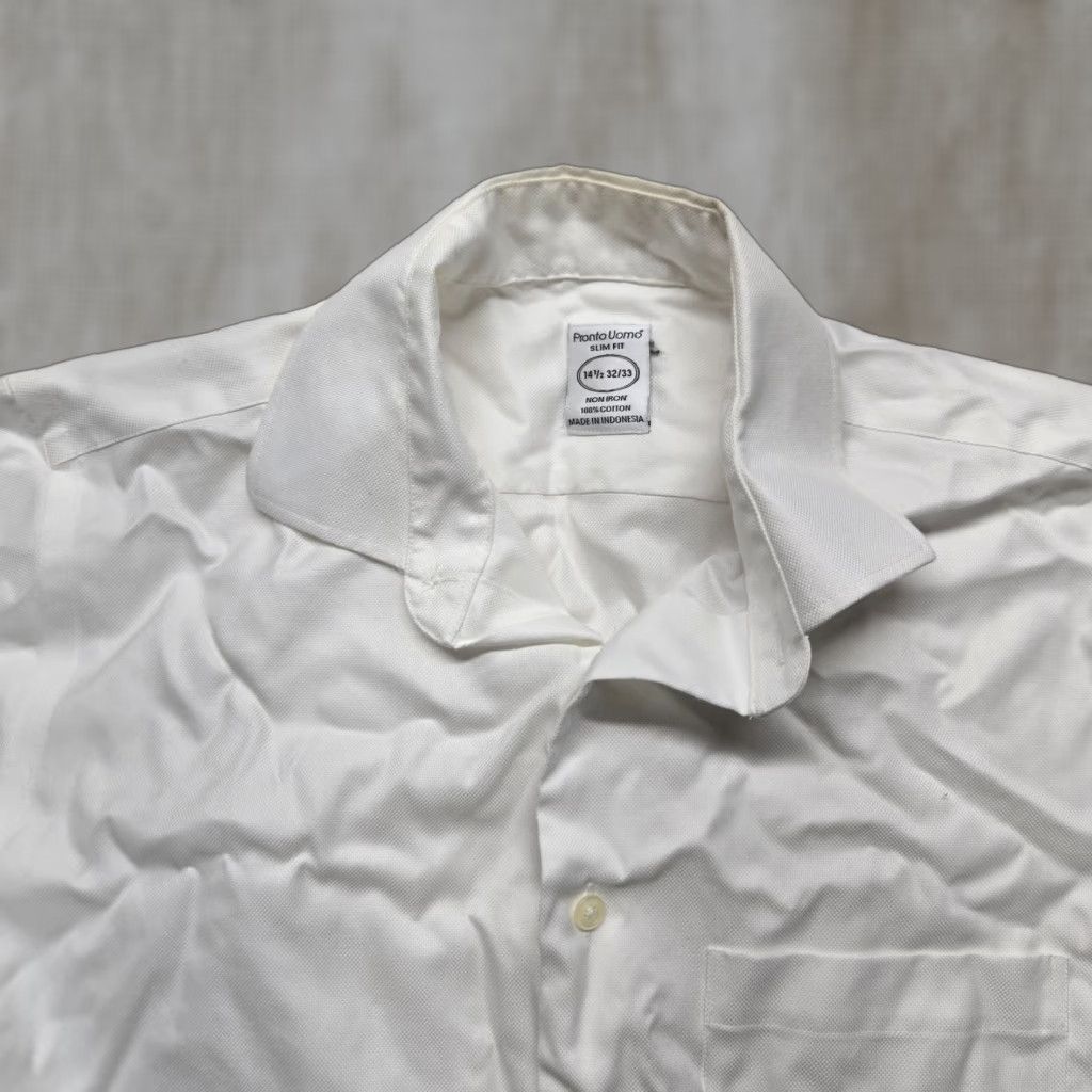 Pronto Uomo Pronto Uomo Shirt Dress Shirt Slim Non-Iron White 14.5 32/33 Mens Size 40R - 1 Thumbnail