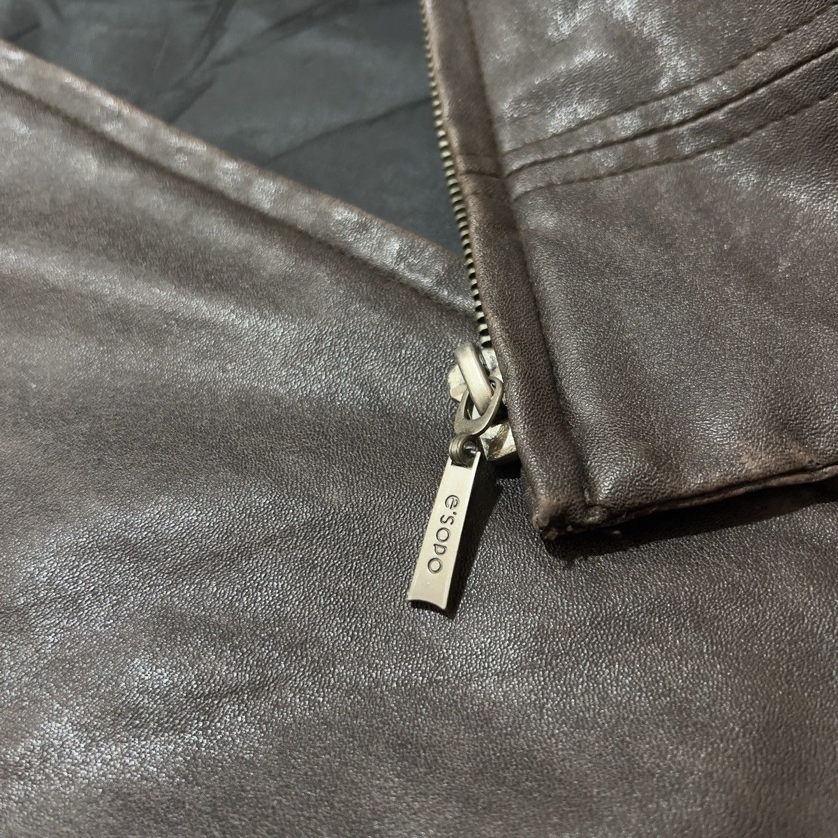 Vintage 0.1- E’Sopo Vintage Leather Jacket Size US L / EU 52-54 / 3 - 6 Thumbnail