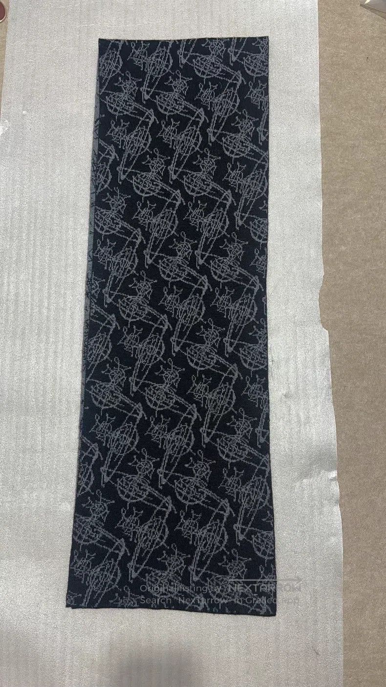Vivienne Westwood Vivienne Westwood Black and Gray Two-Sided Saturn Scarf Size ONE SIZE - 6 Thumbnail