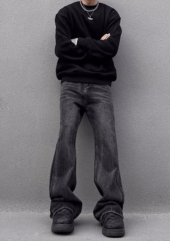 Japanese Brand × Vintage Fashion grunge washed flared jeans pants Size US 34 / EU 50 - 4 Thumbnail