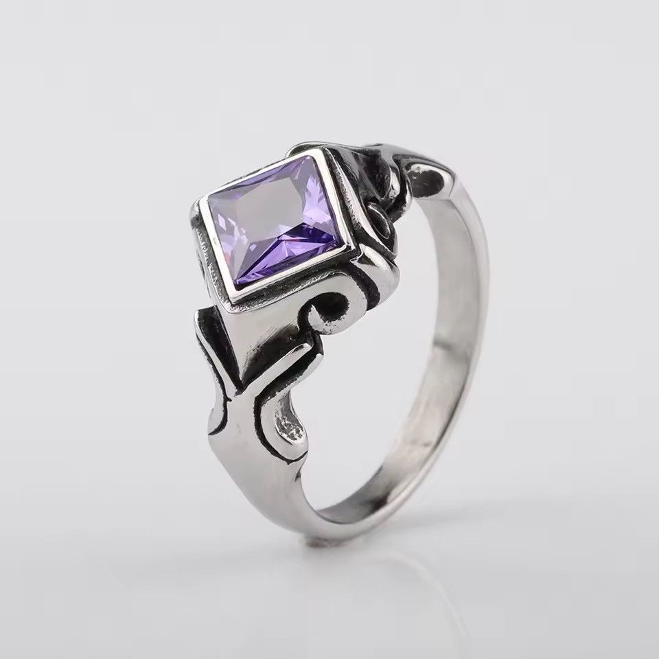 Jewelry Vintage Inlaid Zircon Ring (size 7-11) Size ONE SIZE - 1 Thumbnail