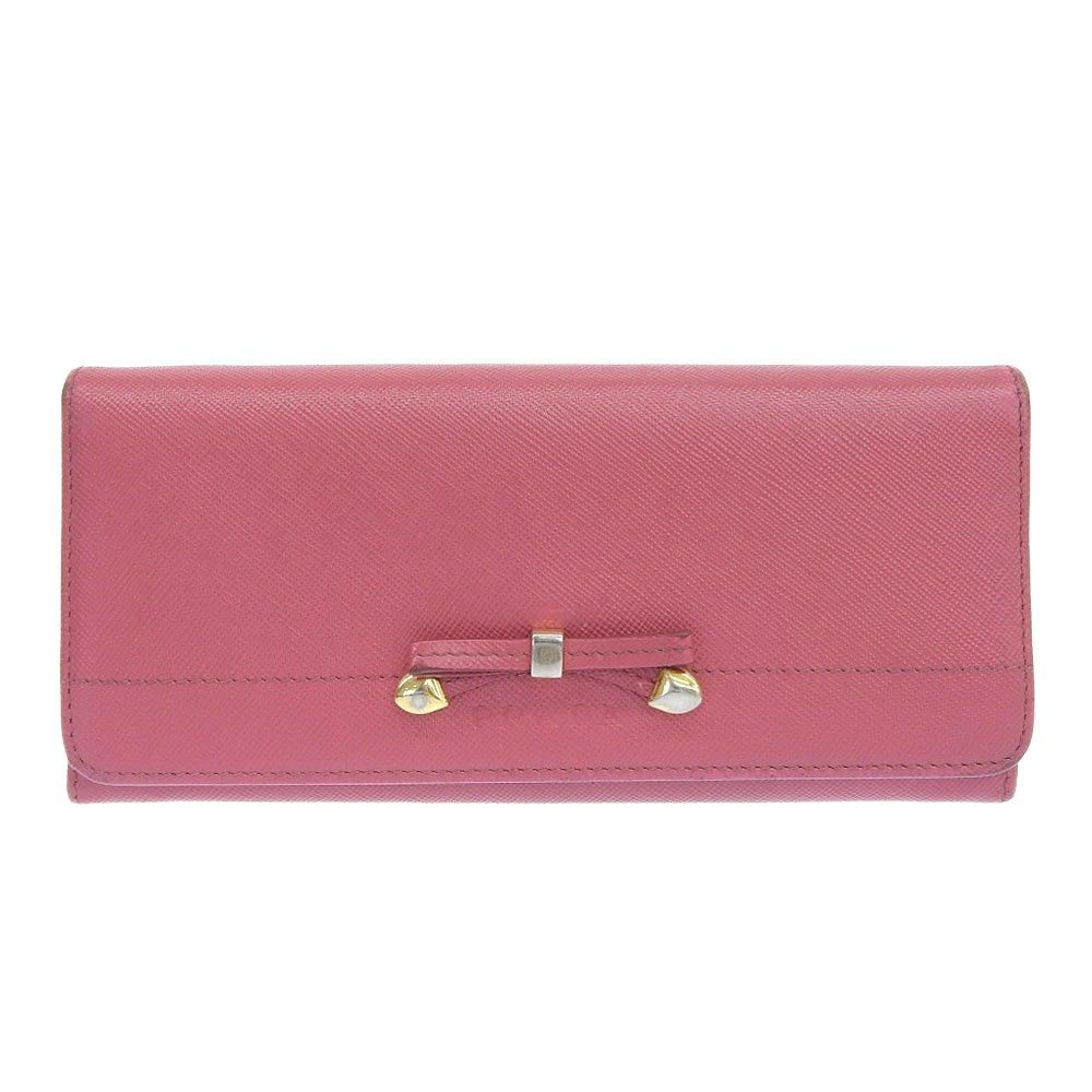 image of Prada Ribbon Wallet in Pink, Women's