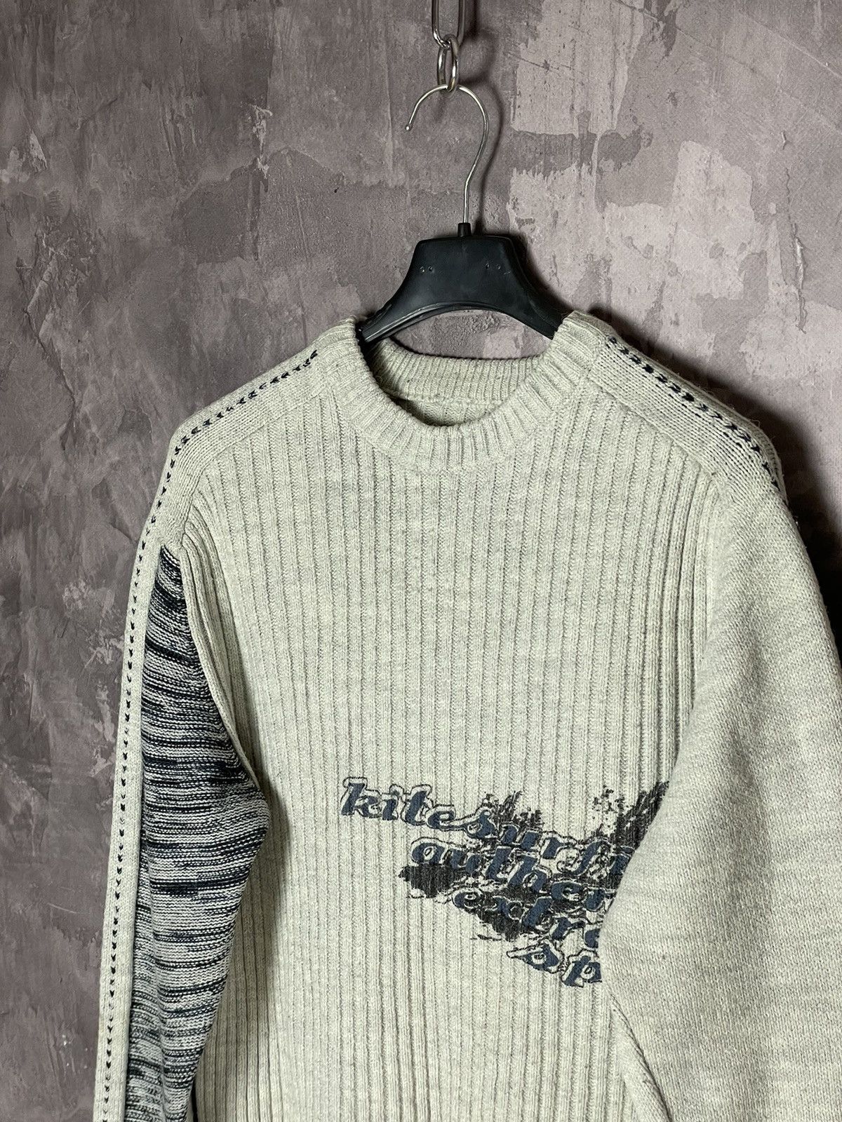 Tribal Streetwear × Vintage Y2K VTG 2000s Japanese 3D Striped Knit Sweater Size US M / EU 48-50 / 2 - 7 Thumbnail