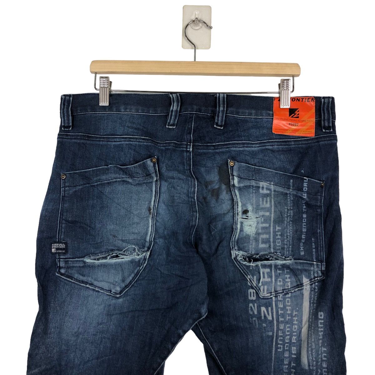 Japanese Brand 🔥PUNK DESIGN DISTRESSED DENIM JEANS I’Z FRONTIER JAPAN Size US 35 - 6 Thumbnail