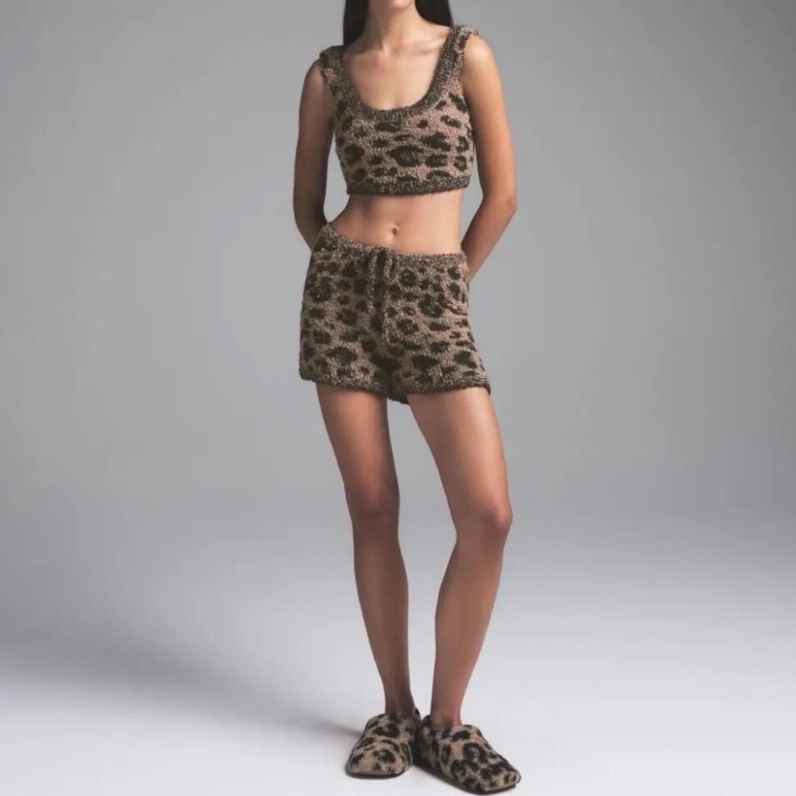 Swims SKIMS Leopard Print Fuzzy Slippers Size US 7.5 / IT 37.5 - 2 Thumbnail