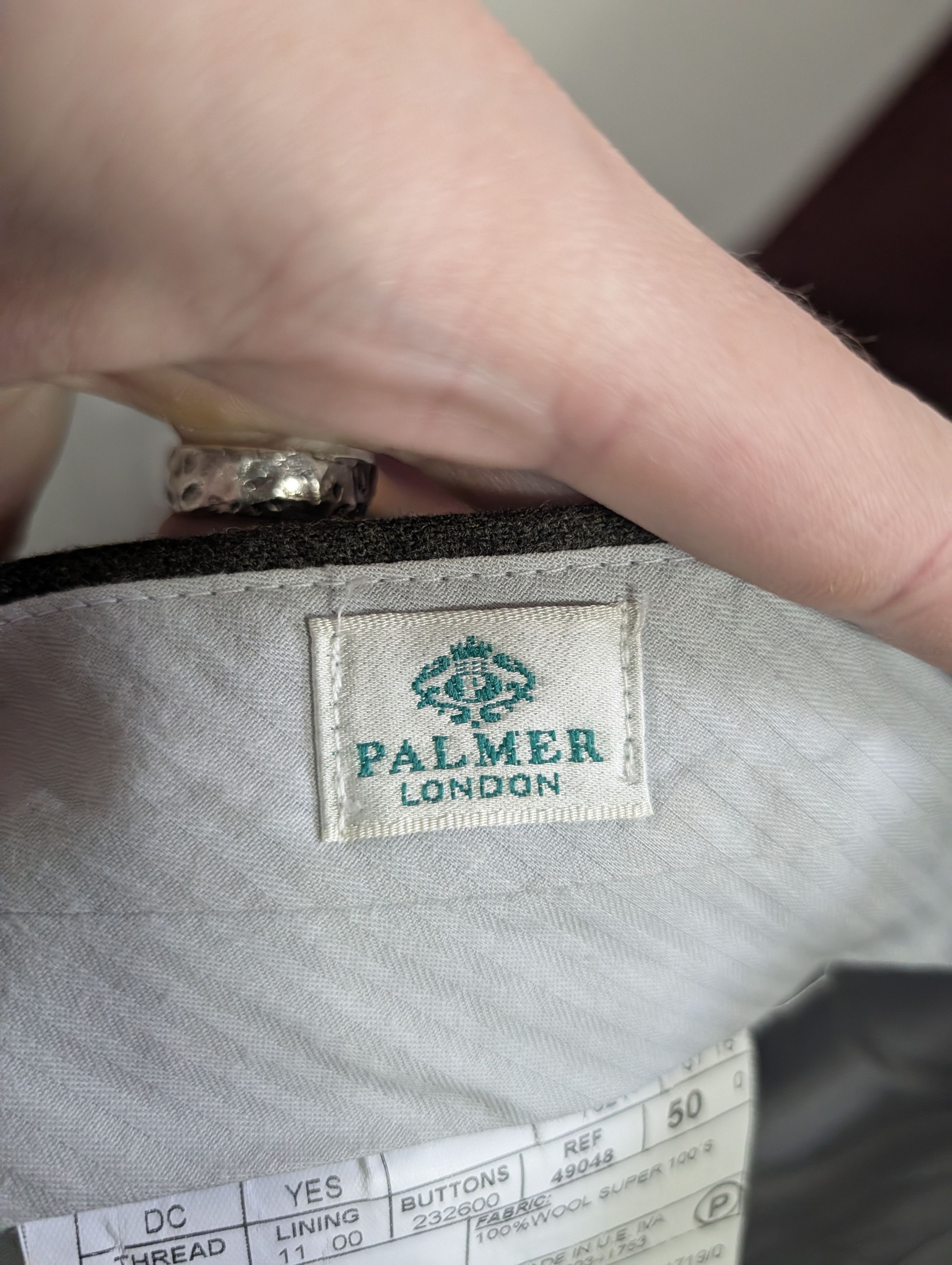 Palmer Trading Company PALMER LONDON green flannel Super 100s wool pants Size US 34 / EU 50 - 10 Thumbnail
