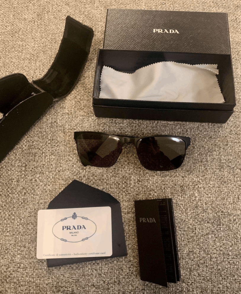 PRADA Sunglasses SPR 51O Sport Red Tab Shield Mask Symbole
