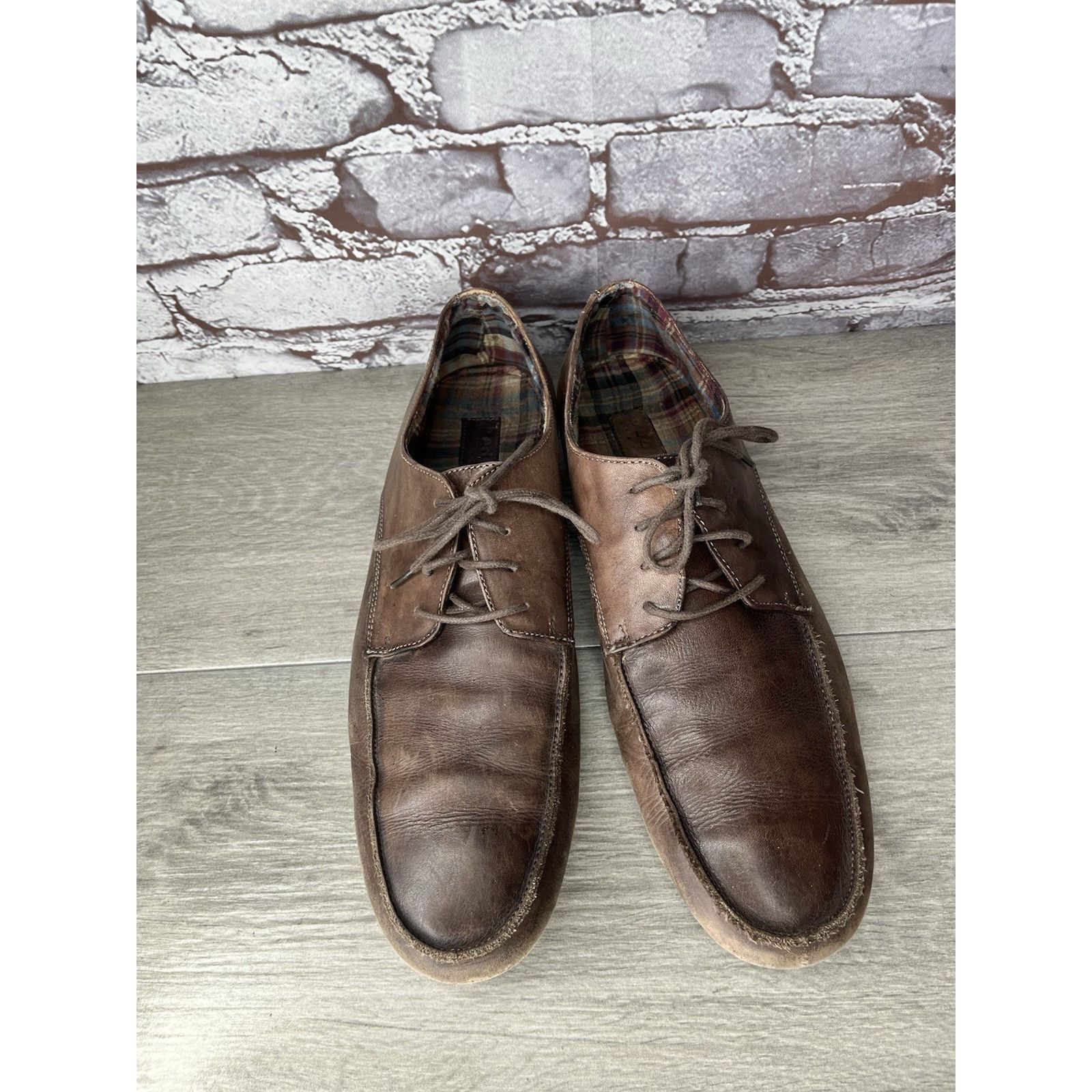 Bed Stu Bed Stu Distressed Brown Oiled Leather Lace Derby Oxfords Me Size US 10.5 / EU 43-44 - 1 Thumbnail