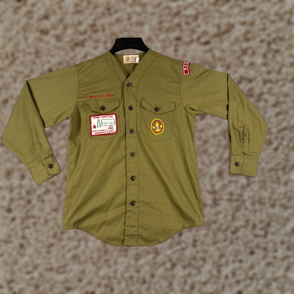 Vintage VINTAGE Boy Scouts of America Shirt Green 14 Neck 70s Polyester Men Small S Shirt Size US S / EU 44-46 / 1 - 1 Thumbnail
