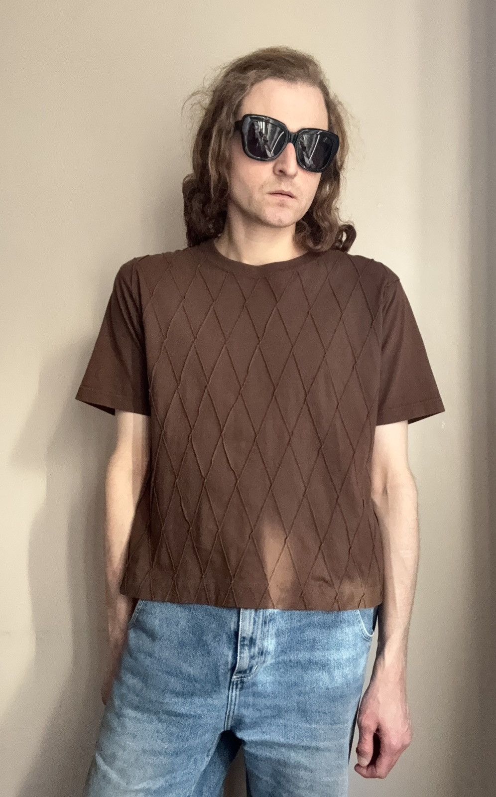 Issey Miyake Issey Miyake Men SS02 Textured Diamond Knit Tee Size US M / EU 48-50 / 2 - 2 Thumbnail