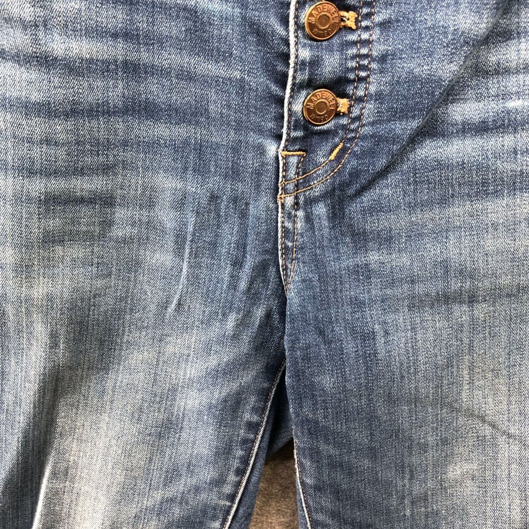 Madewell Madewell Jeans Womens 25 High Rise Skinny Crop 10'' Exposed Button Fly Blue Size 42" / US 20 - 4 Thumbnail