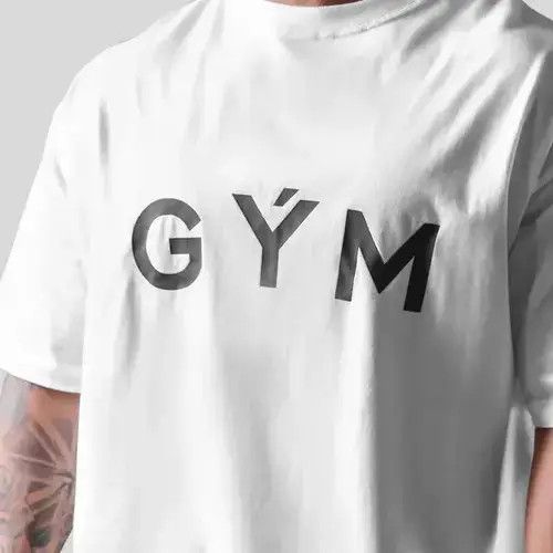 VIBE Men's Cotton Gym Short Sleeve Fitness Oversized T-Shirt Size US XL / EU 56 / 4 - 2 Thumbnail
