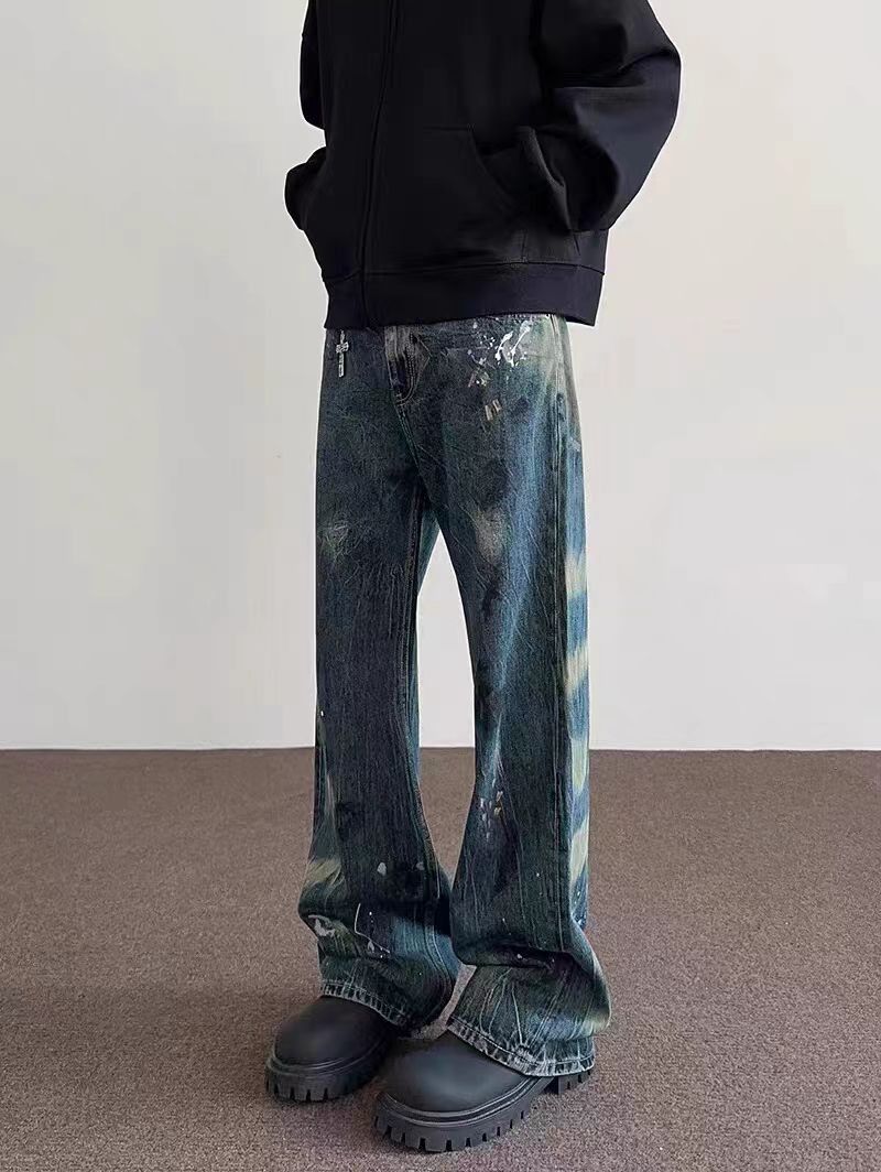 Japanese Brand × Jean Washed vintage airbrushed straight leg jeans Size US 30 / EU 46 - 2 Thumbnail