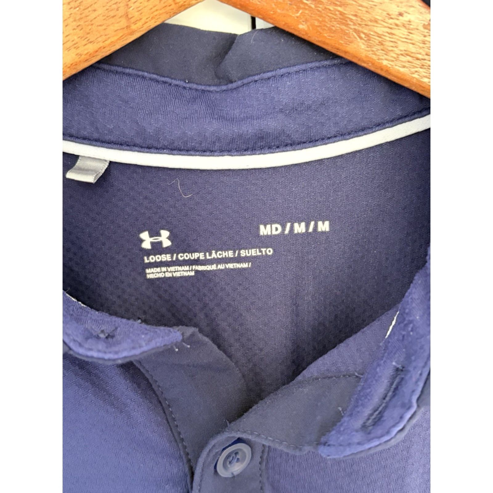 Under Armour Mens Under Armour Golf Polo Notre Dame Blue M Medium Size US M / EU 48-50 / 2 - 6 Thumbnail
