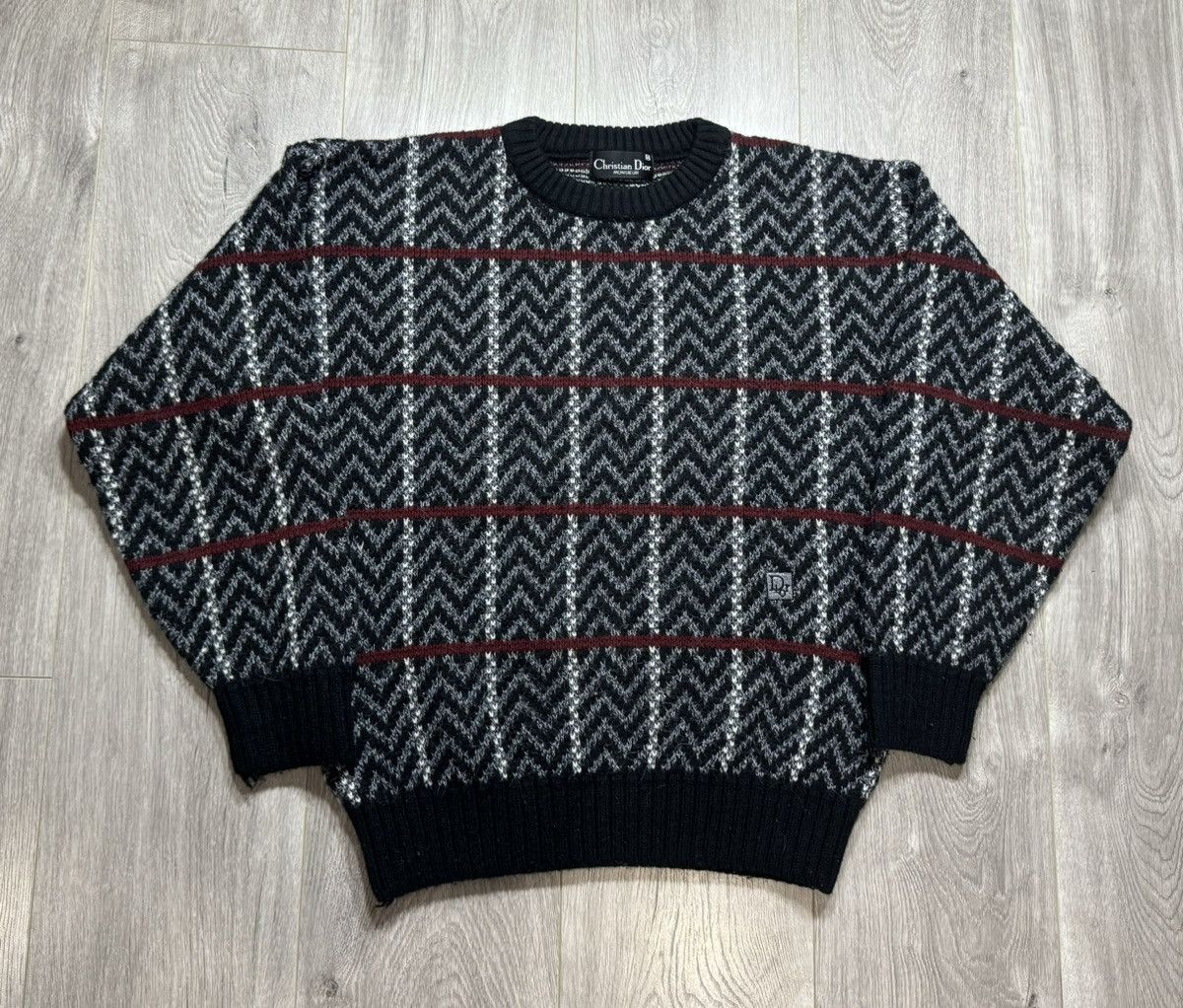 Vintage Christian Dior Diamond Pattern Sweater deals